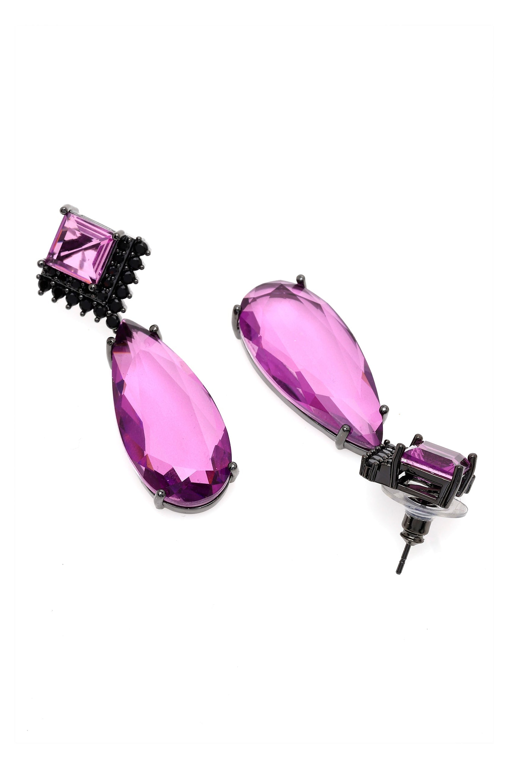 Violet Raindrop shaped Violet Earrings, Image 3 of 4