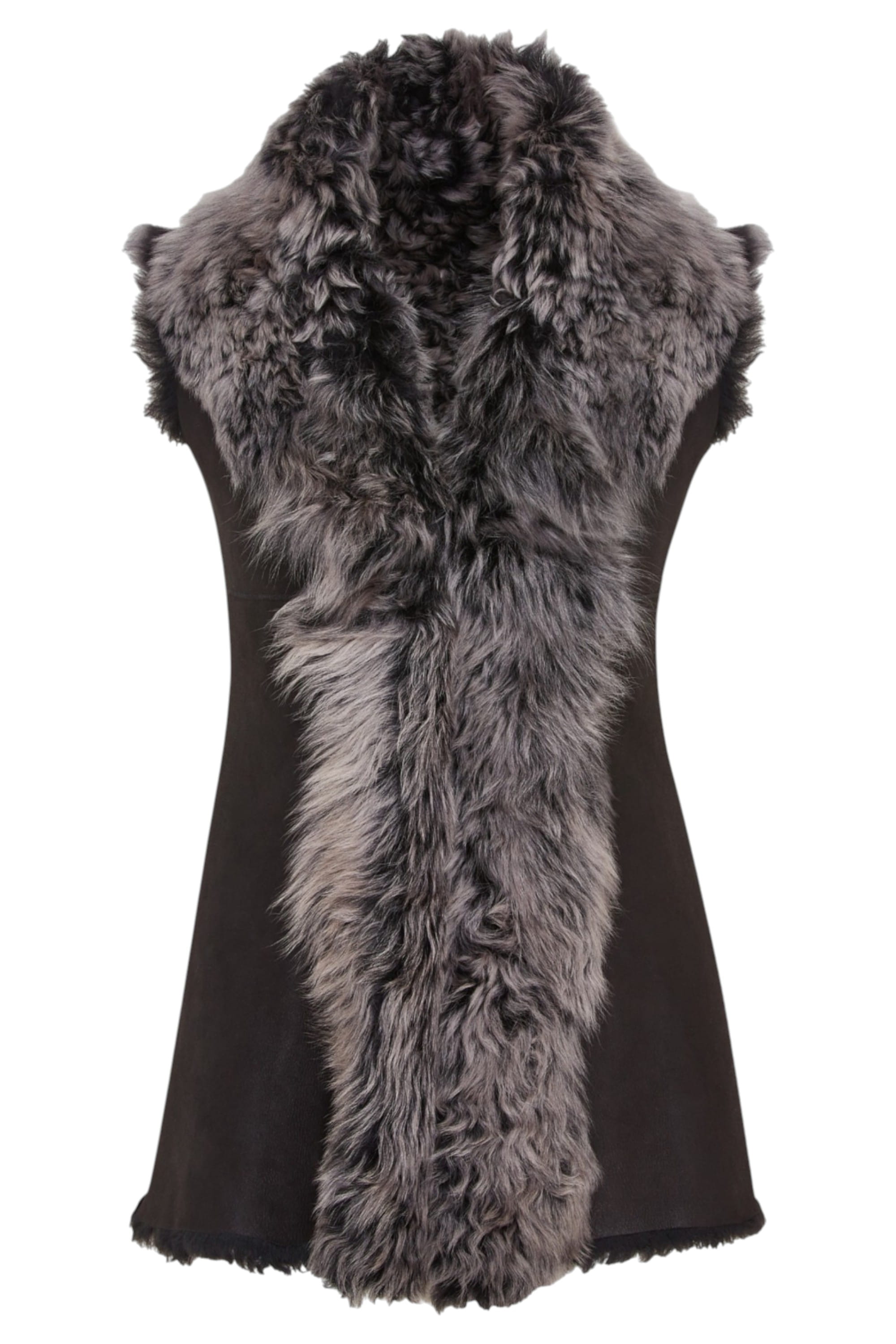 Black Toscana Shearling Sheep Leather Gilet, Image 1 of 6