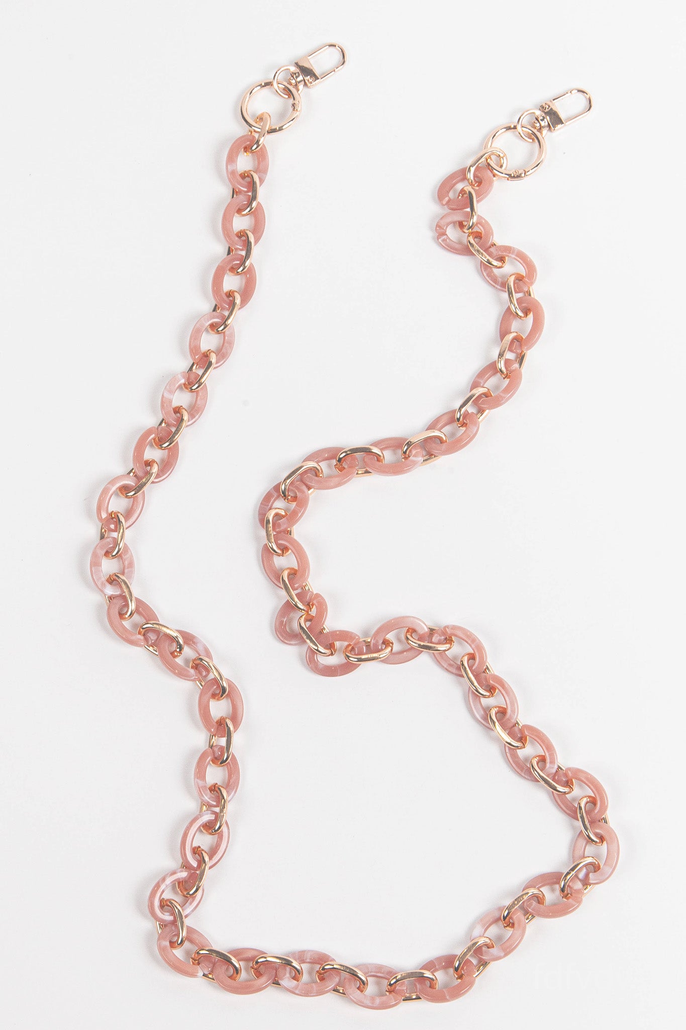 Pink Sarta Pink Marbled Oval Link Acrylic Bag Strap, Image 3 of 3