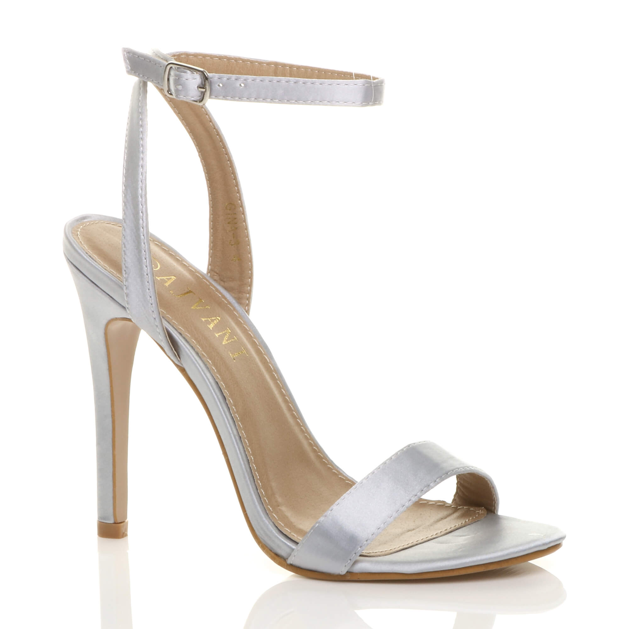 Pink Ankle Strap Barely There High Heeled Sandals