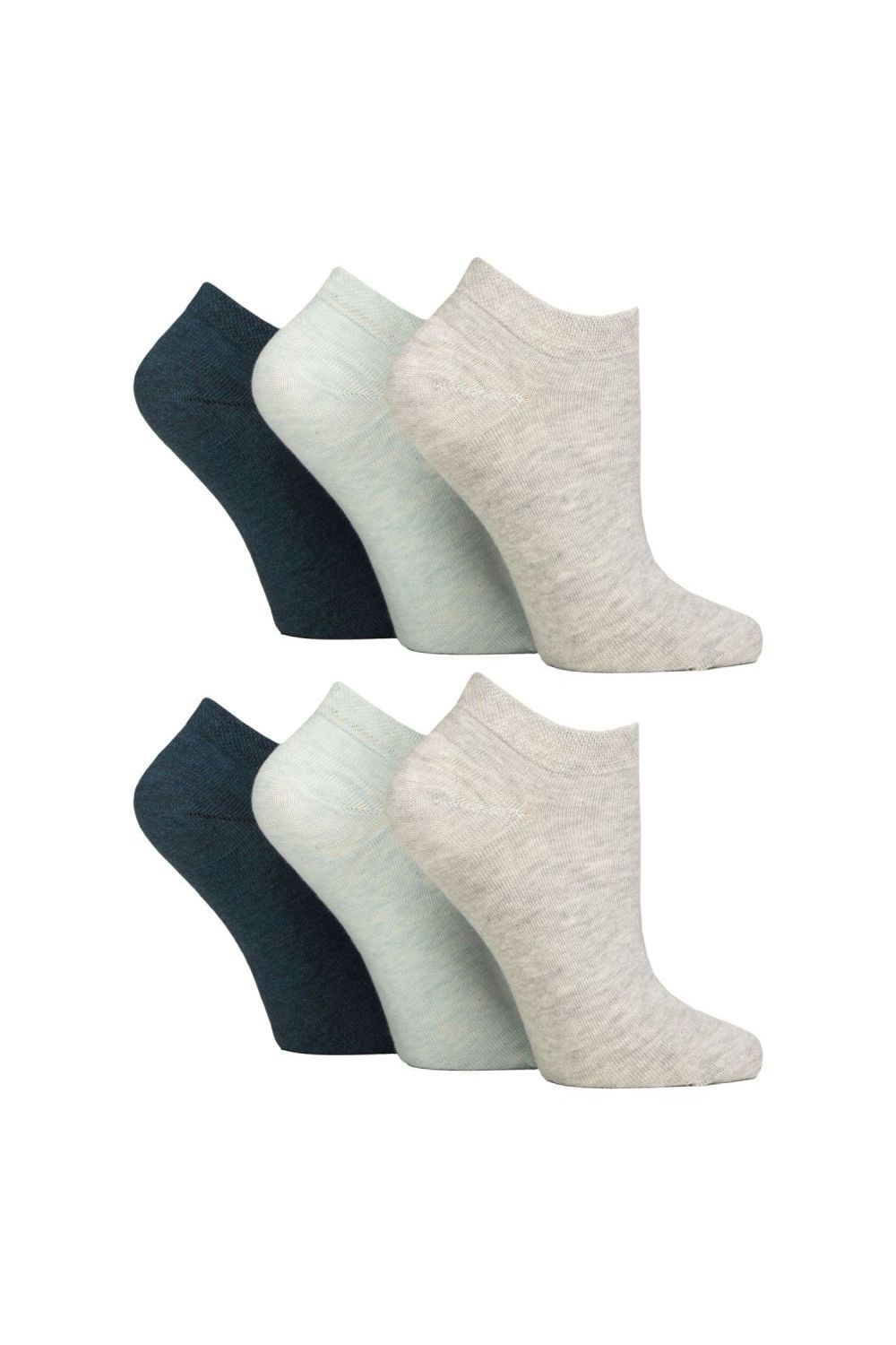 Grey 6 Pack Trainer Ankle Socks, Image 1 of 3