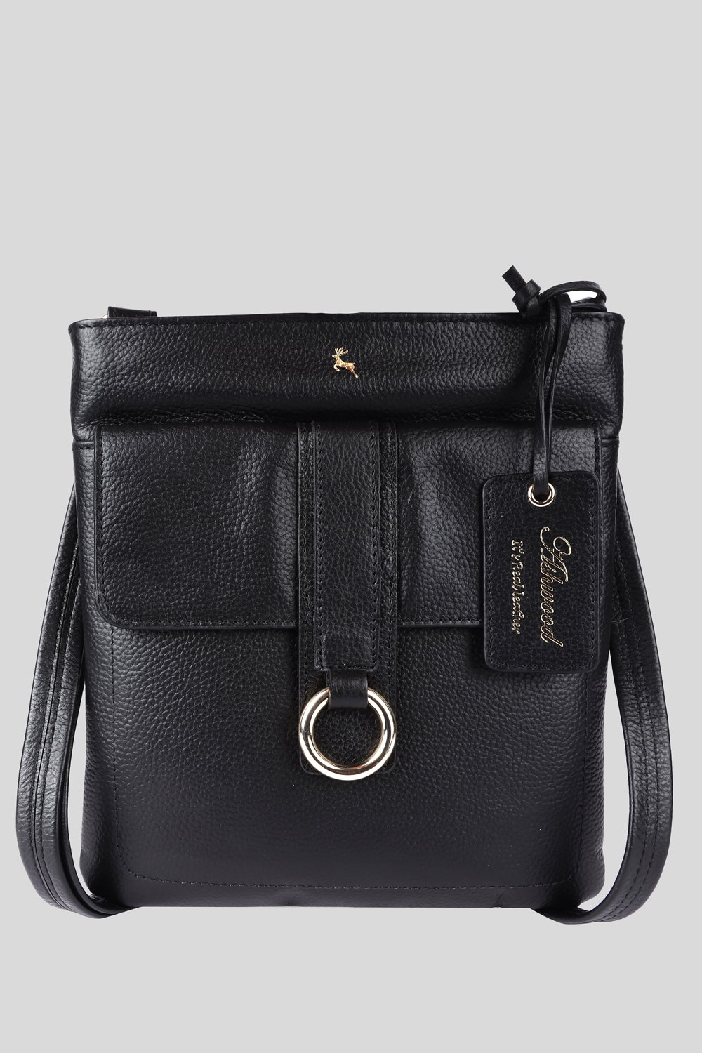 Black Ashwood Leather Black 'Heaven' Real Leather Cross Body Bag, Image 1 of 5
