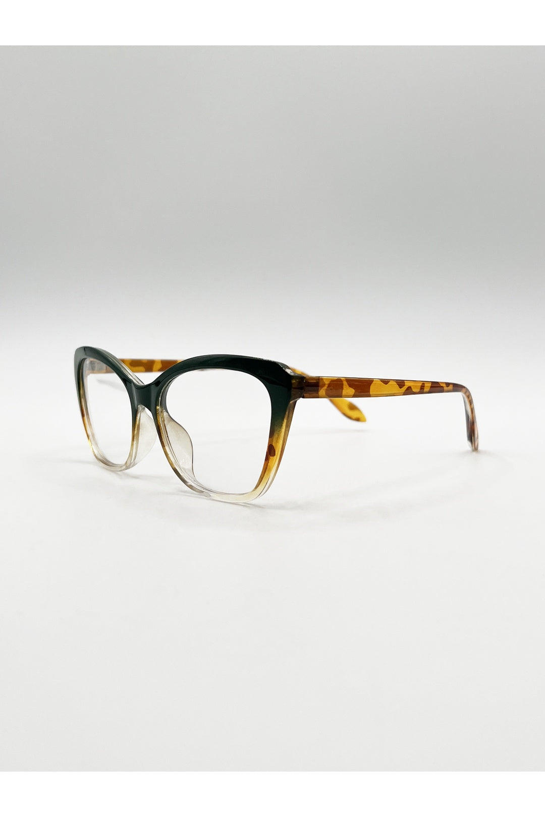 Green Green Tortoiseshell clear Lens Glasses, Image 4 of 6