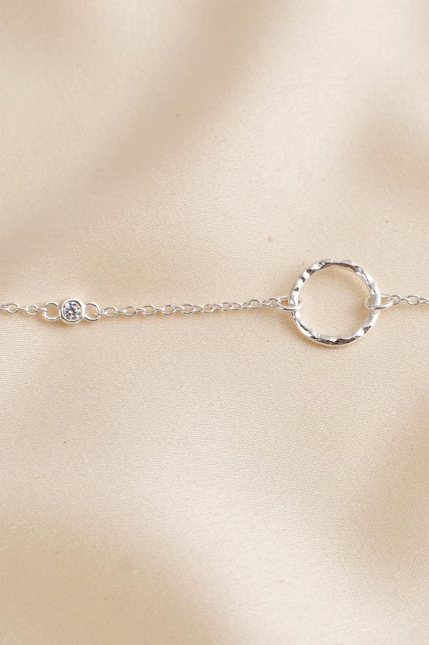 Silver Sterling Silver Dainty Circle Bracelet, Image 4 of 4