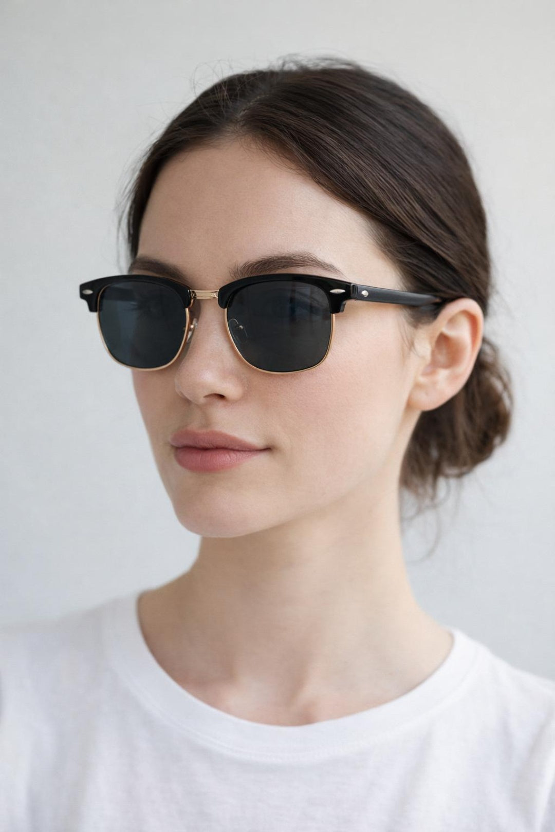 Black Black Clubmaster Sunglasses With Black Lenses