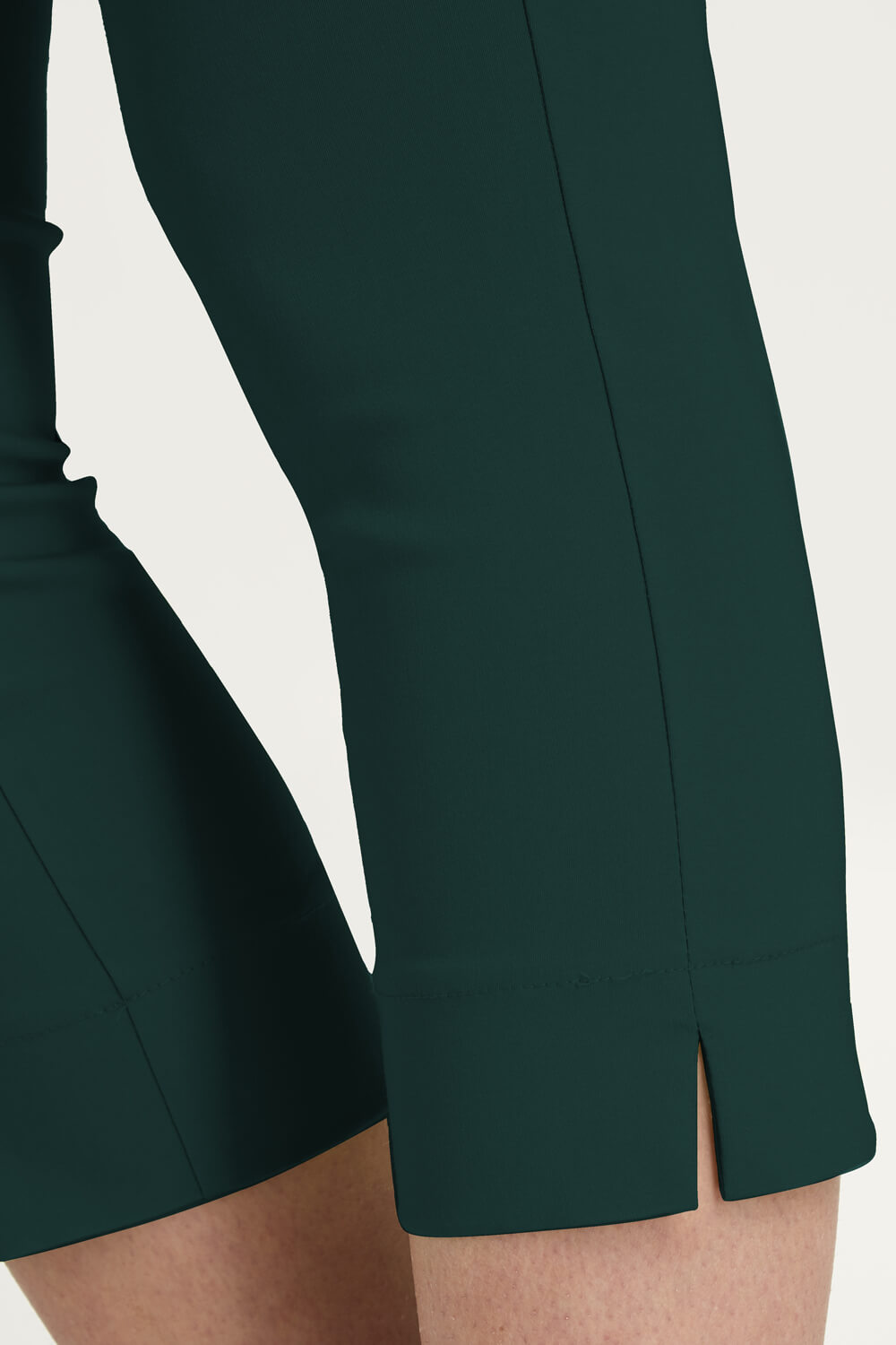 Dark Green Cropped Stretch Trouser, Image 4 of 6