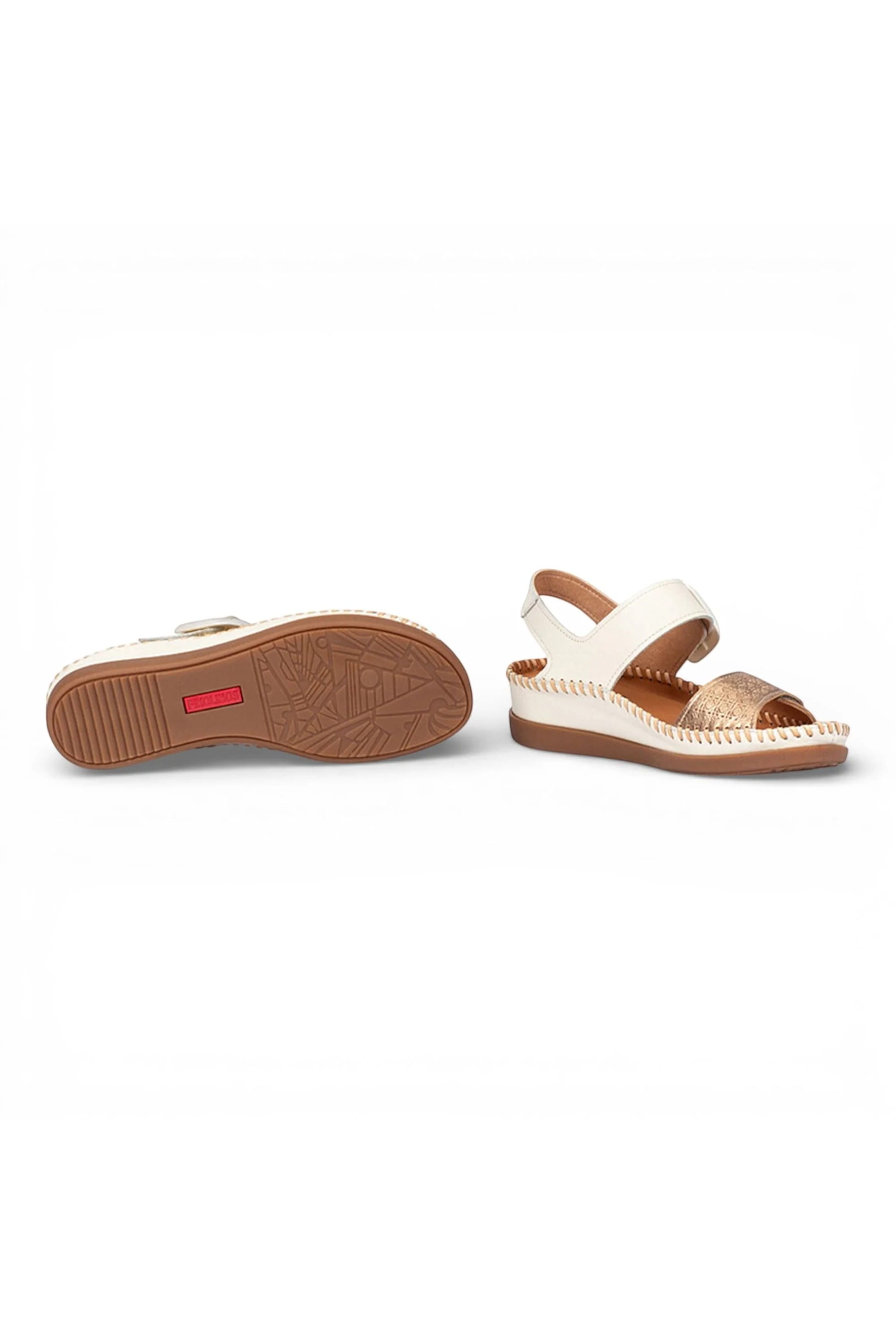 White Womens leather Summer Sandals-W8K-0555C1, Image 7 of 8