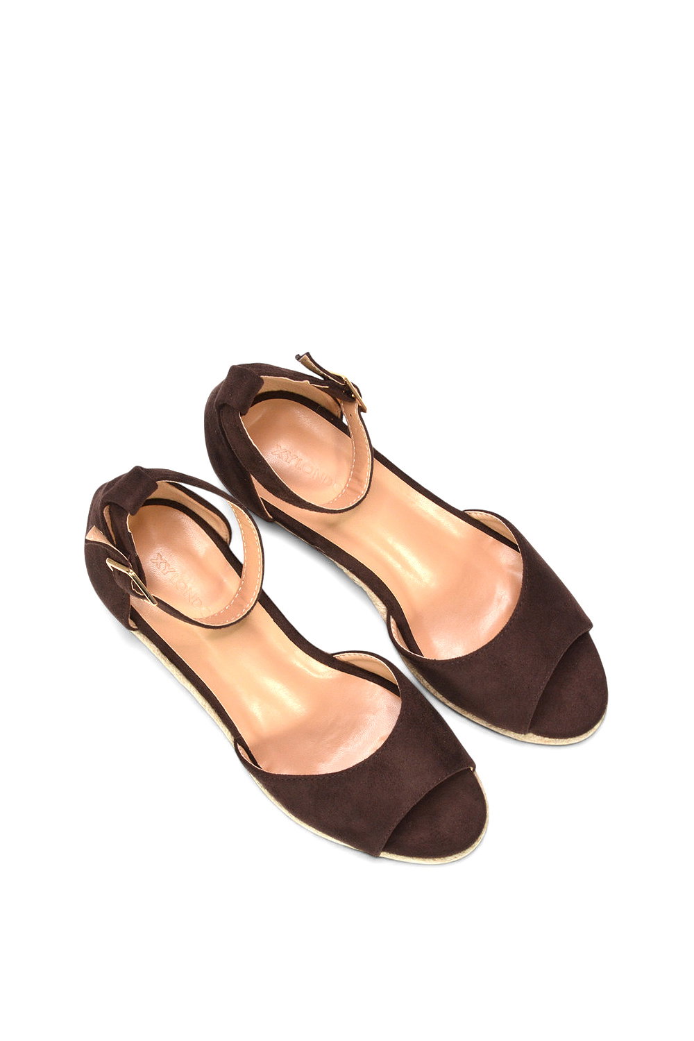 Brown 'Angelica' Strappy Espadrille Wedge Heel Sandals With Peep Toe, Image 6 of 6