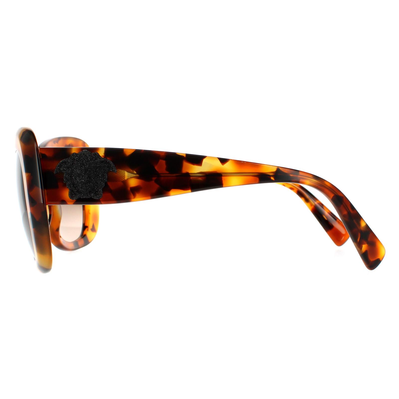 Brown Versace Brown Rectangle Light Havana Brown Gradient Sunglasses, Image 3 of 4
