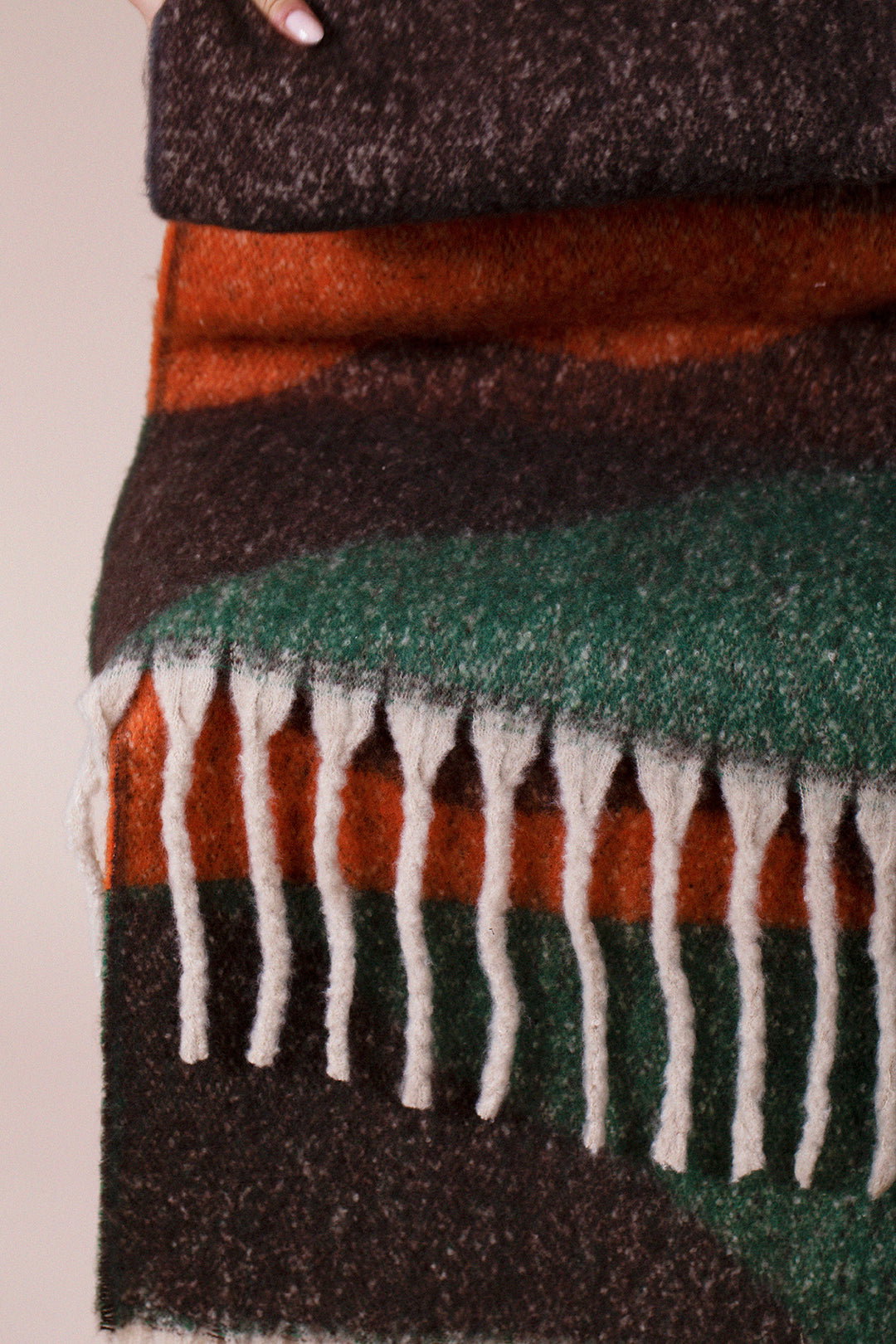 Multi Chunky Scarf With Tassels, Image 4 of 5