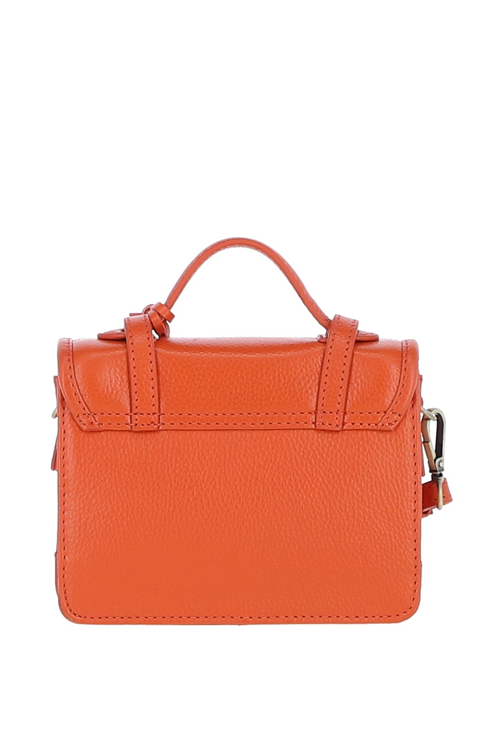 Orange Stylish Real Leather Small Satchel Bag, Image 3 of 4