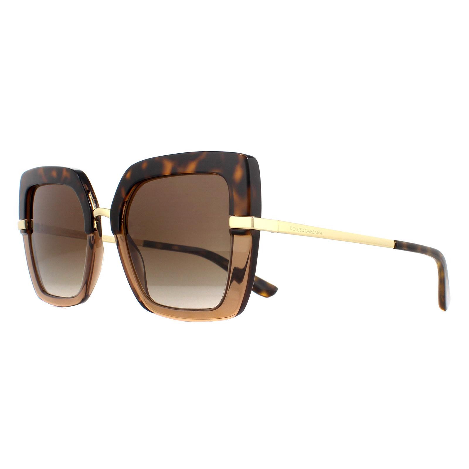Brown Square Top Havana on Transparent Brown Brown Gradient Sunglasses, Image 2 of 6