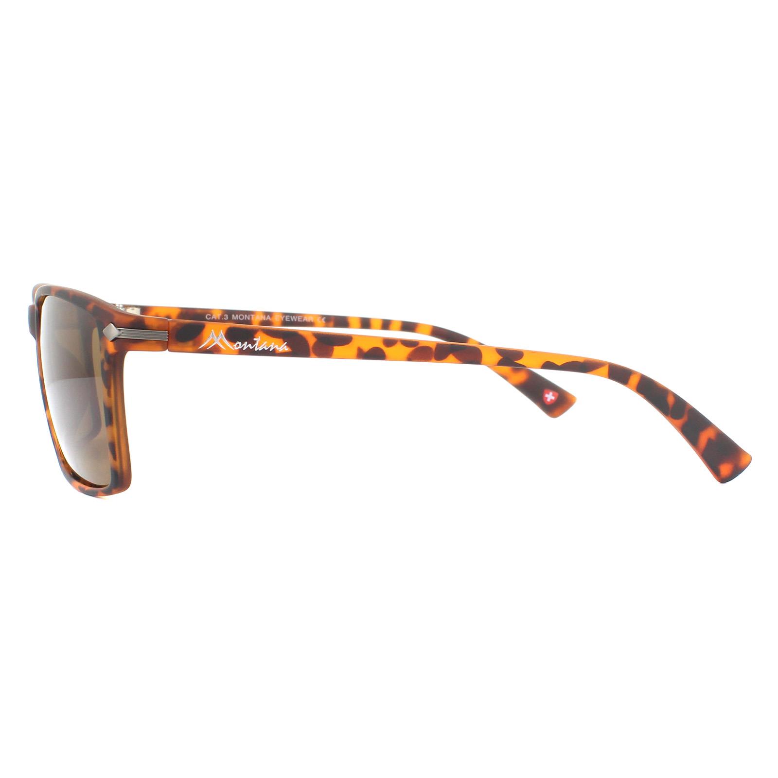 Brown Montana Brown Rectangle Brown Turtle Rubbertouch Brown Polarized Sunglasses, Image 3 of 4