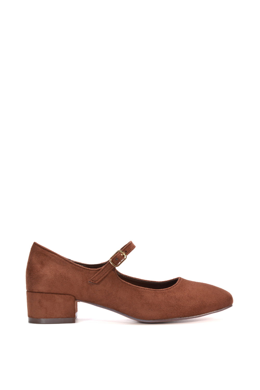 Black 'Jenna' Mary Jane Low Heel Court Shoes With Square Toe