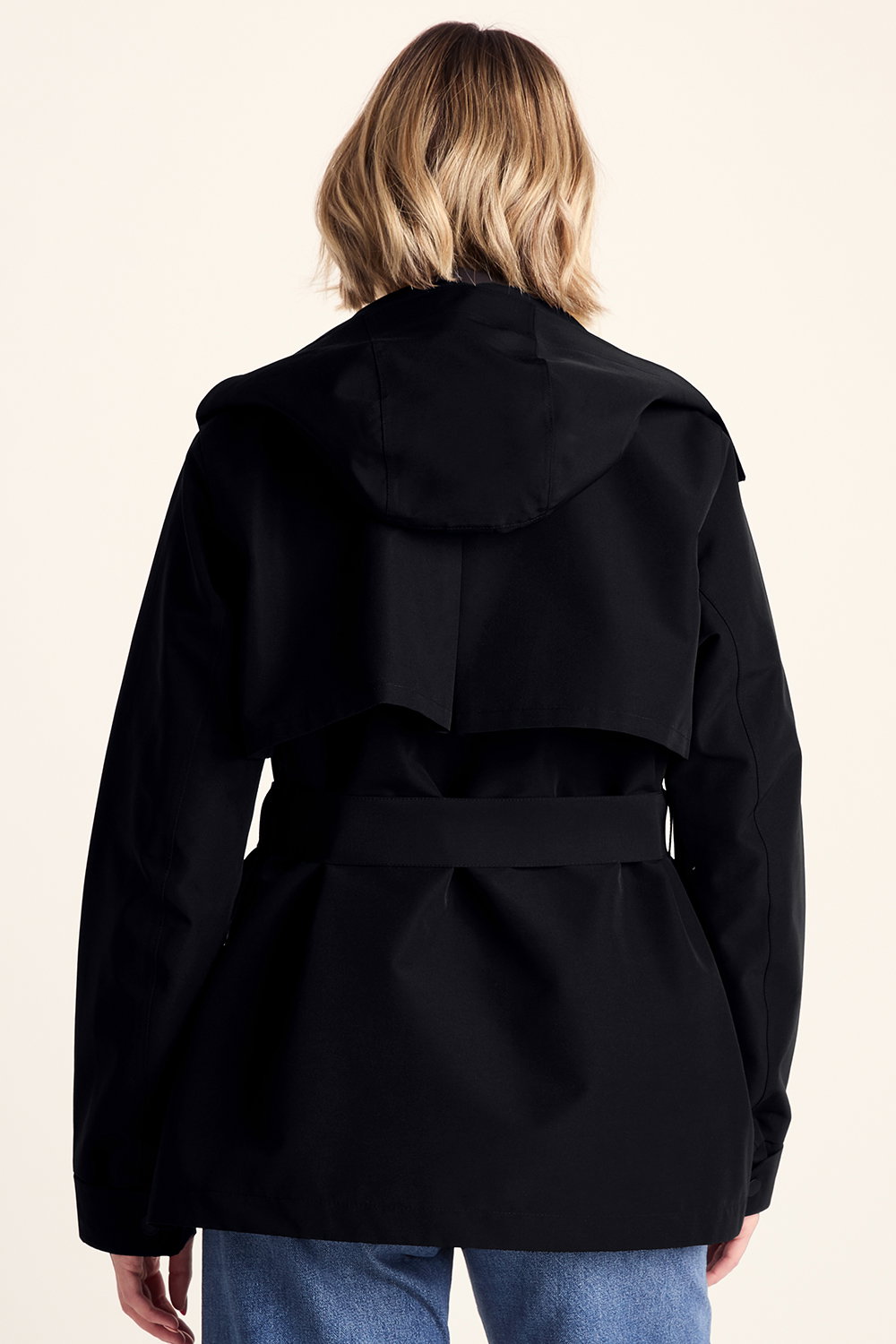 Black Shea Waterproof Trench Coat, Image 3 of 6