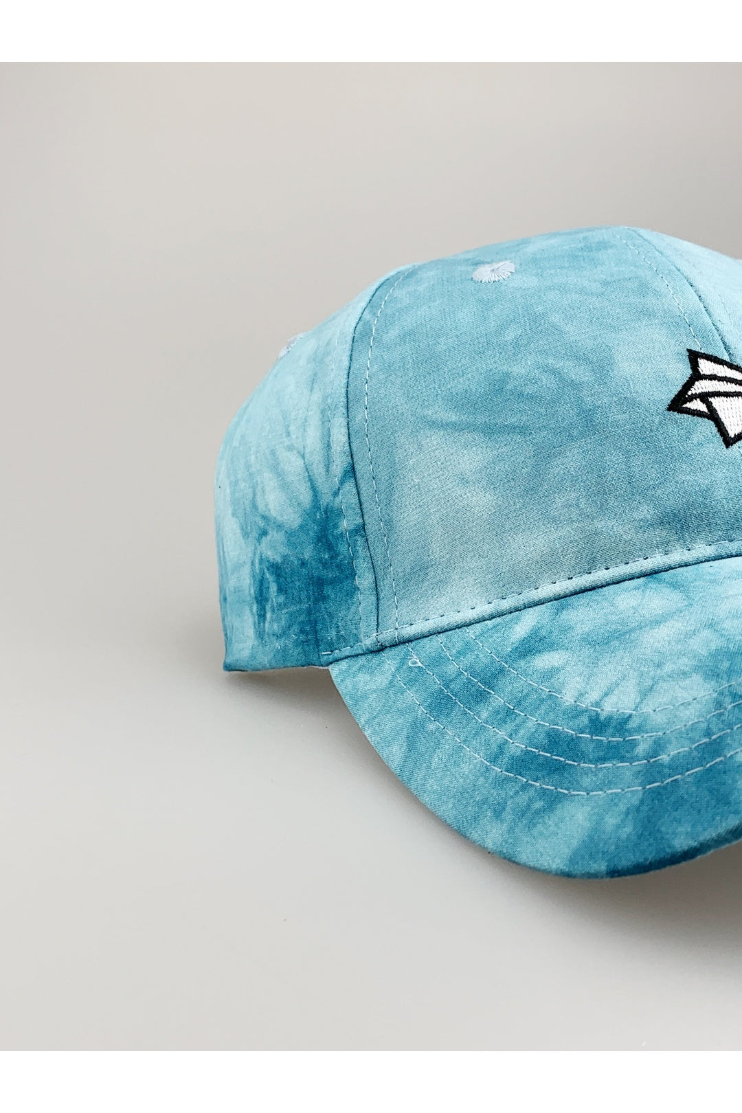 Blue Cappy Paper Airplane Embroidery Tie Dye Cap, Image 5 of 5