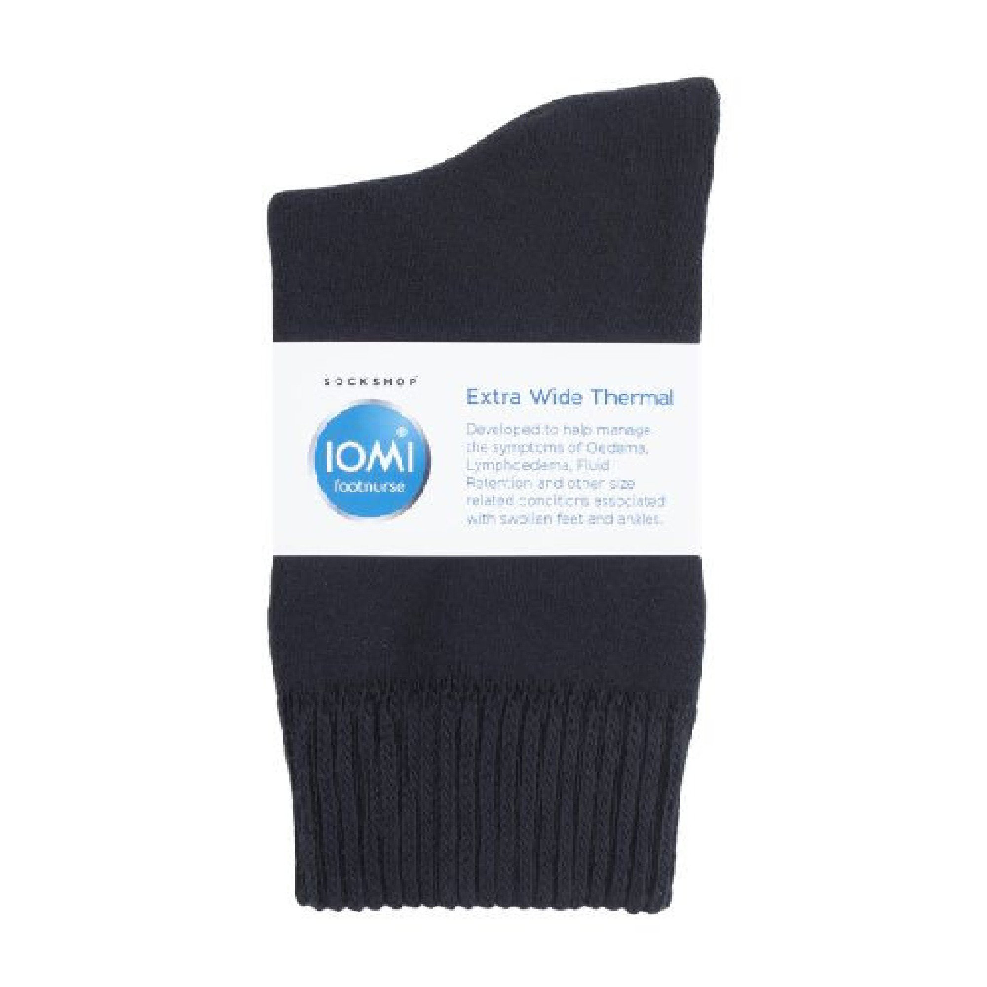 Black Extra Wide Non Elastic Thermal Socks, Image 3 of 3