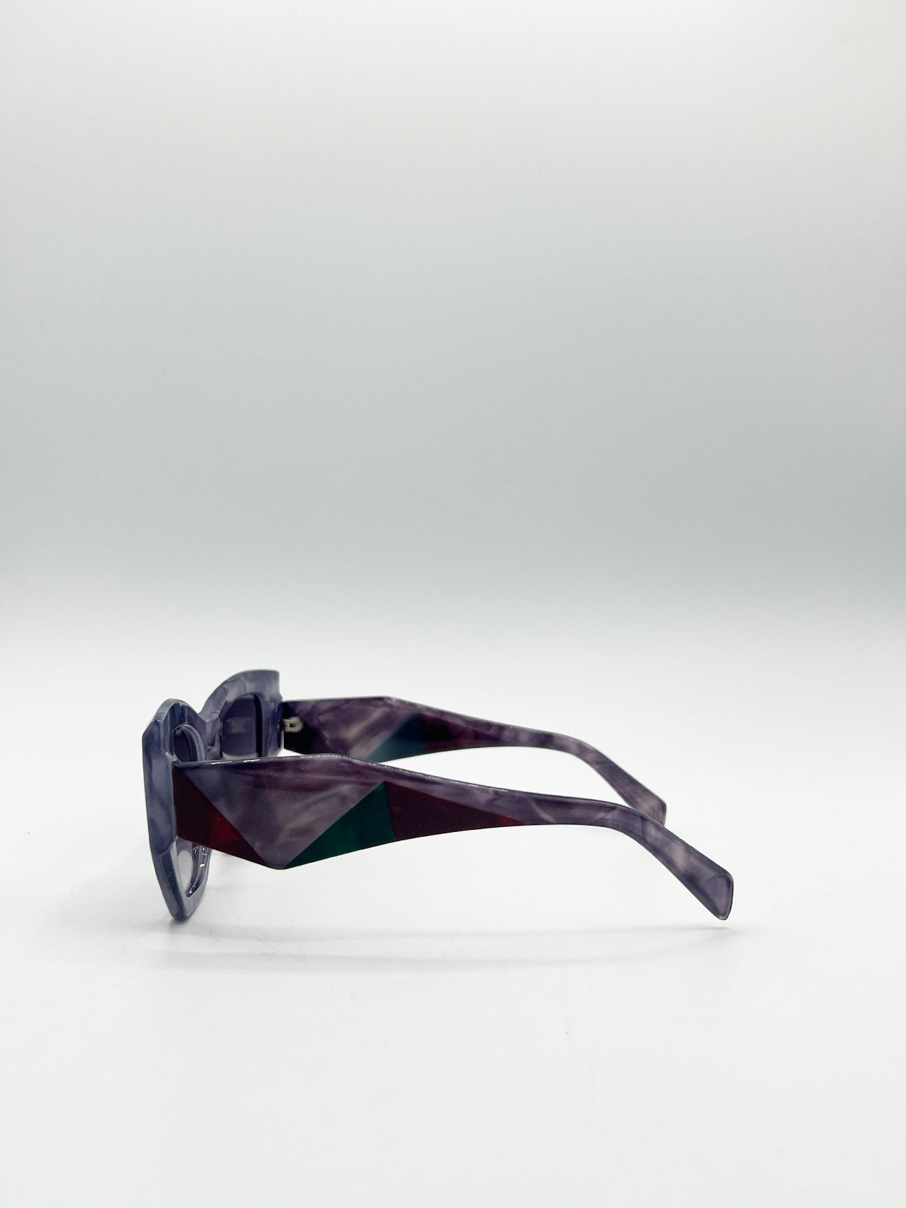 Purple Square Cat-Eye Sunglasses in Purple Multi, Image 5 of 6