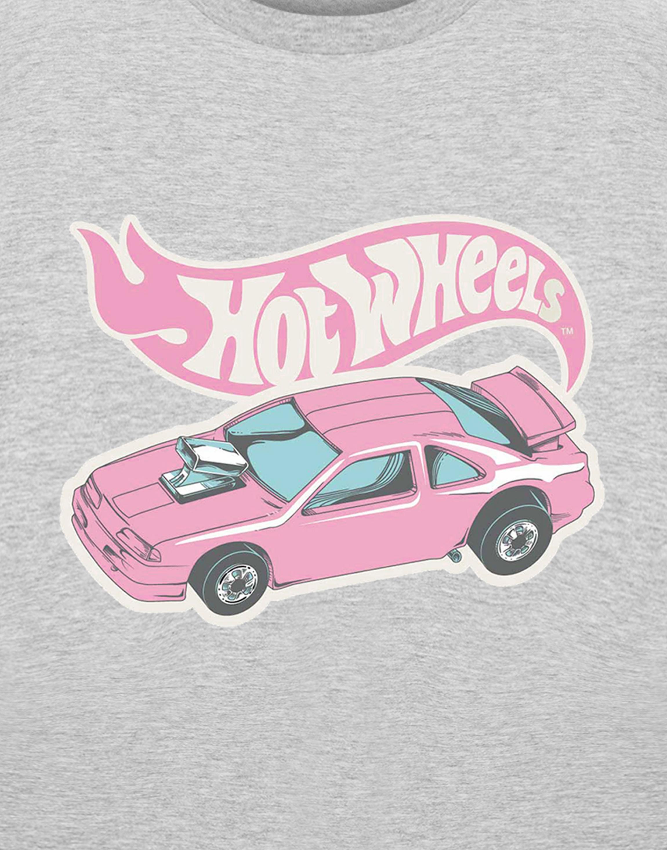Grey Hot Wheels Pink Car T-Shirt, Image 6 of 6