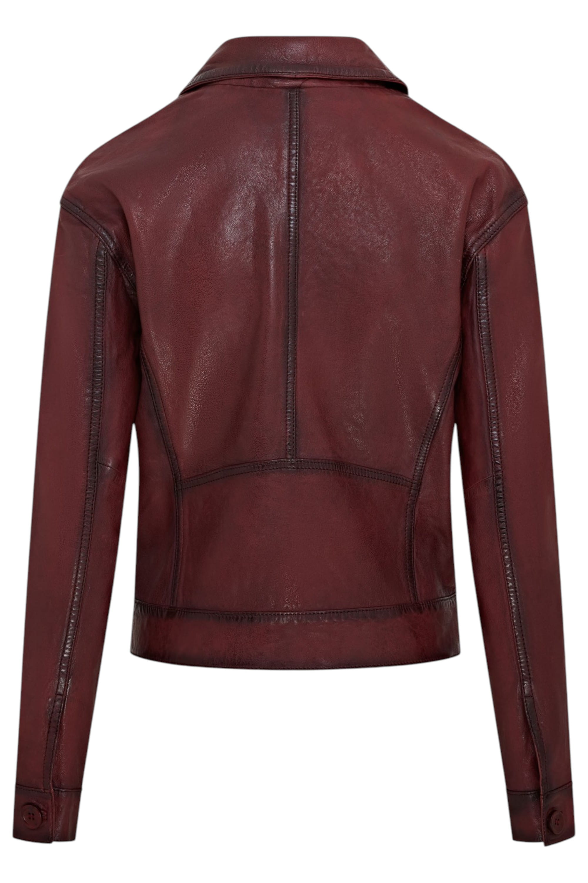 Red Retro Biker Leather Jacket - Kopervik, Image 4 of 6