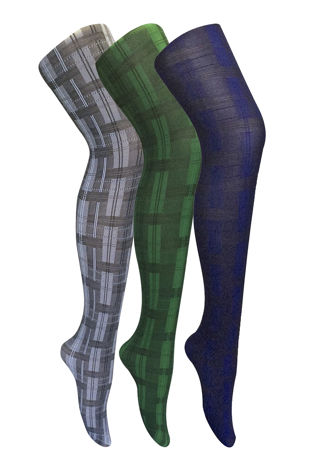 Navy 3 Pair 80 Denier Soft Patterned Tights, Image 1 of 3