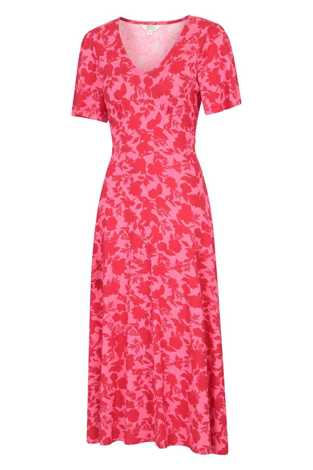 Coral Como Flowers Midi Dress, Image 3 of 5