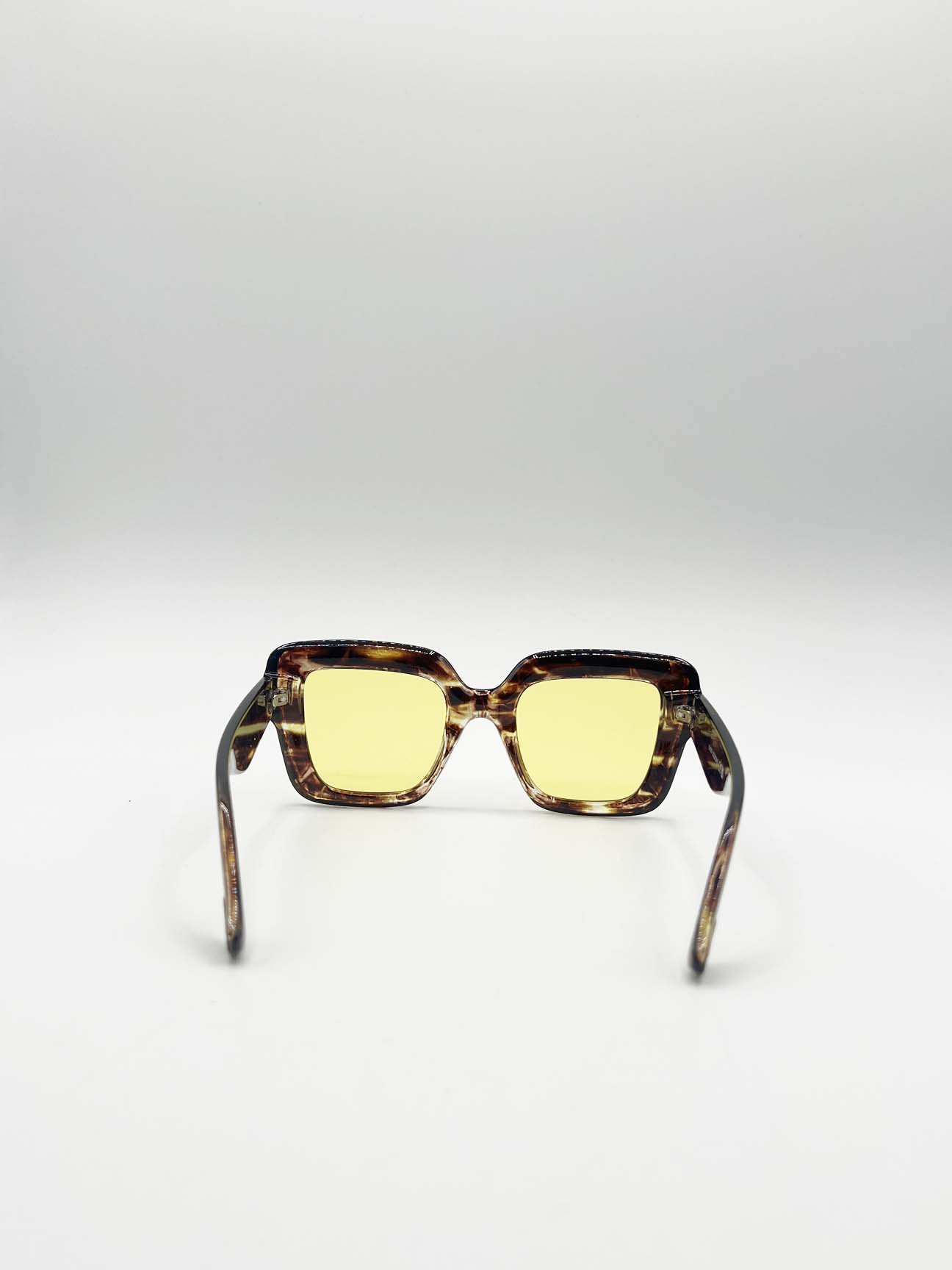 Yellow Bold Square Sunglasses in Leopard Yellow, Image 6 of 6