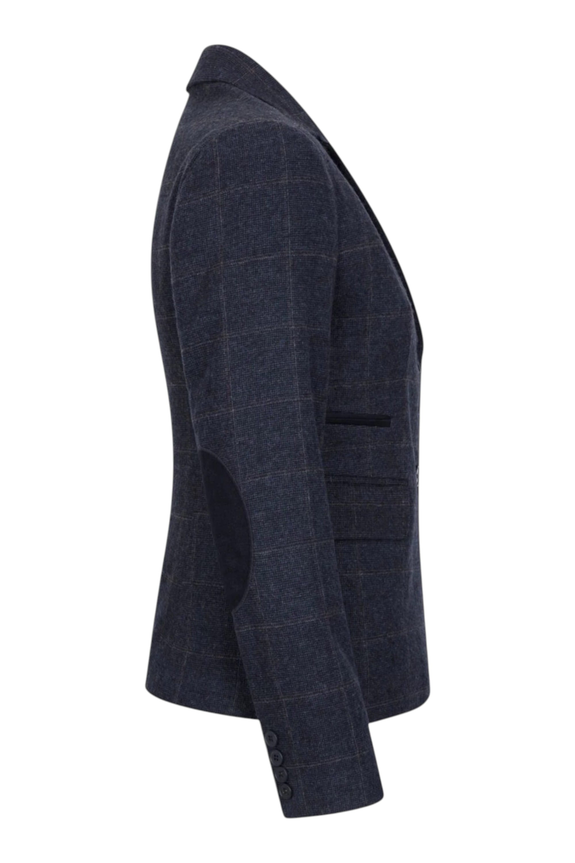 Navy Infinity Leather Navy Women's Navy Tweed Formal Blazer, Image 5 of 7