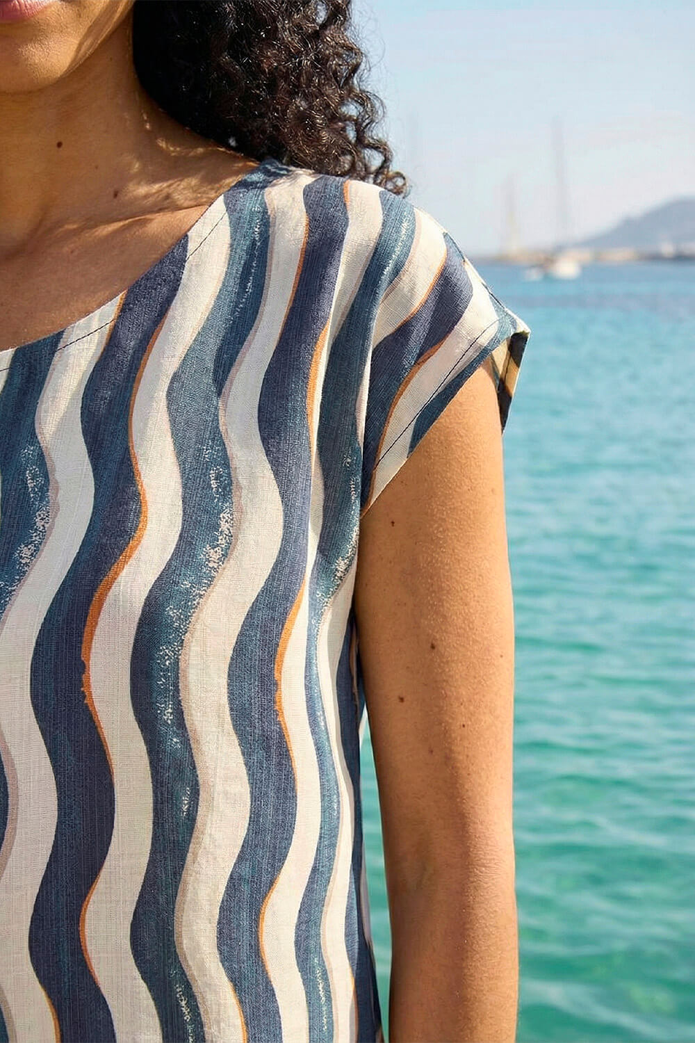  Wave Stripe Print Tunic Top, Image 5 of 4