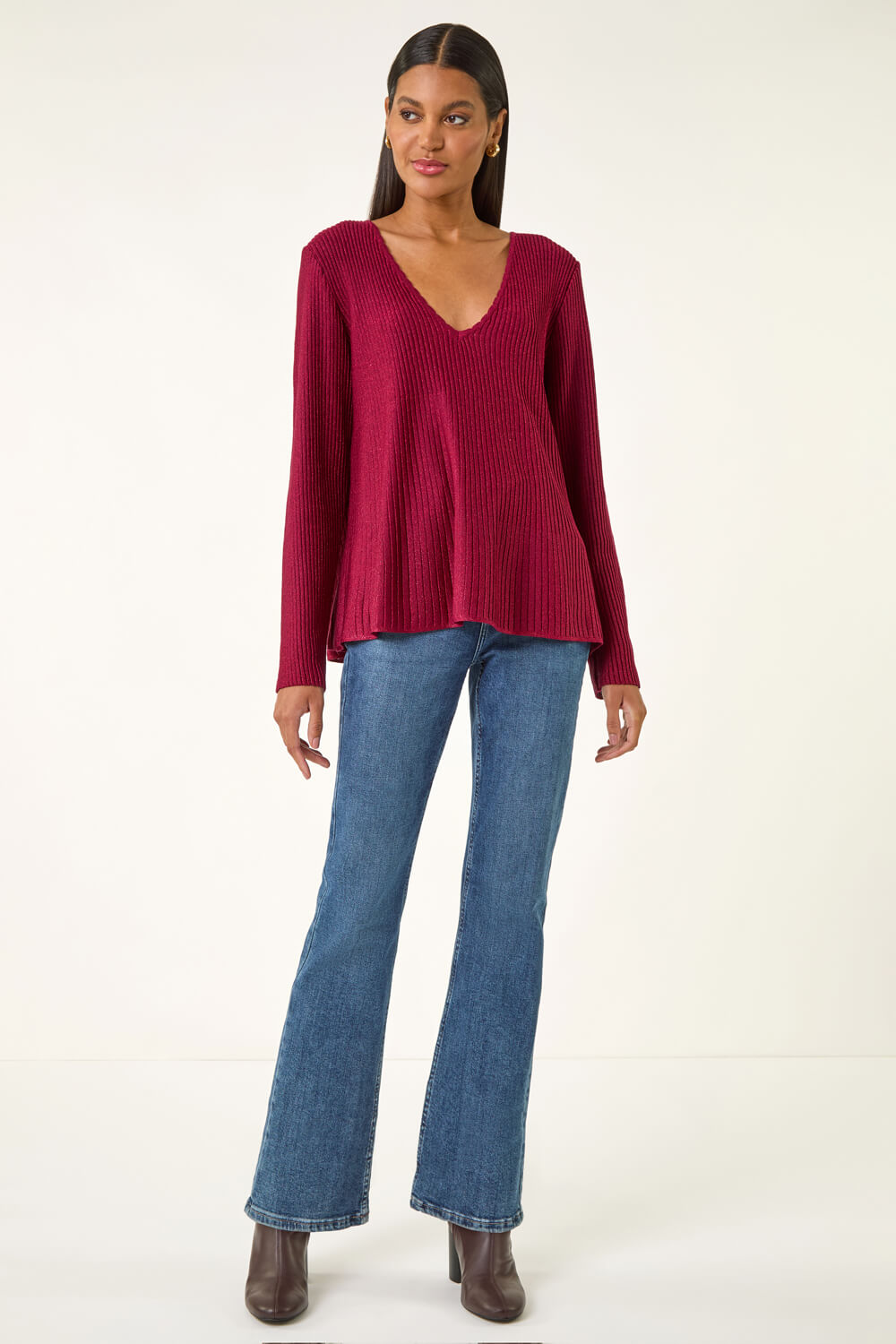 Red Tie Back Knit Jumper, Image 3 of 5