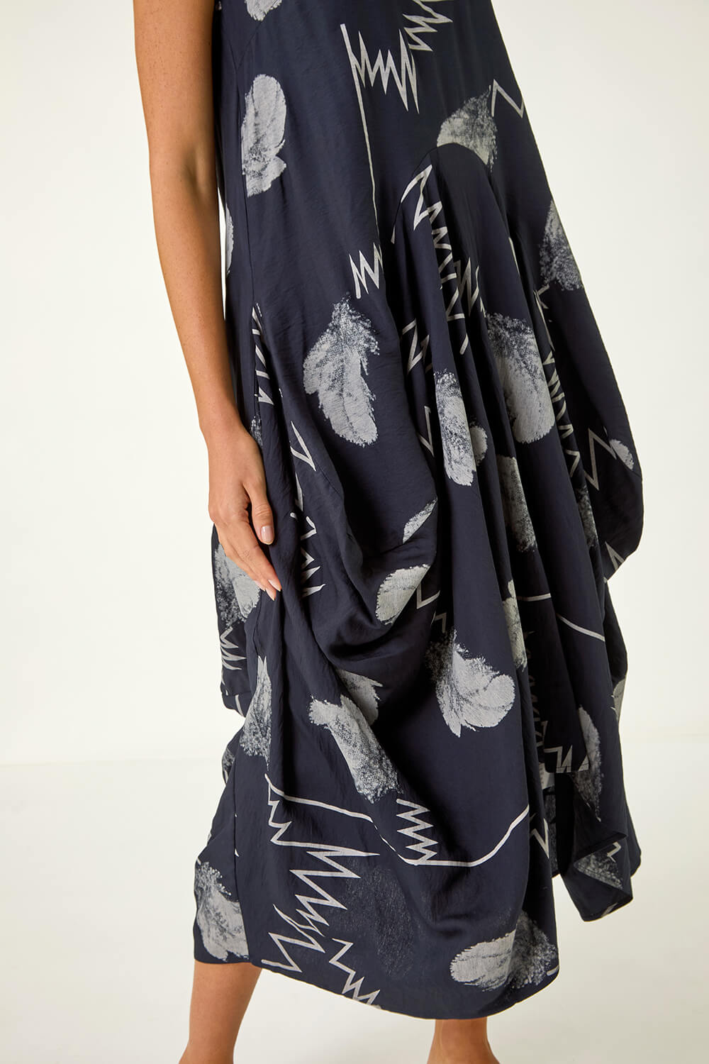  Abstract Bubble Hem Midi Dress, Image 6 of 5