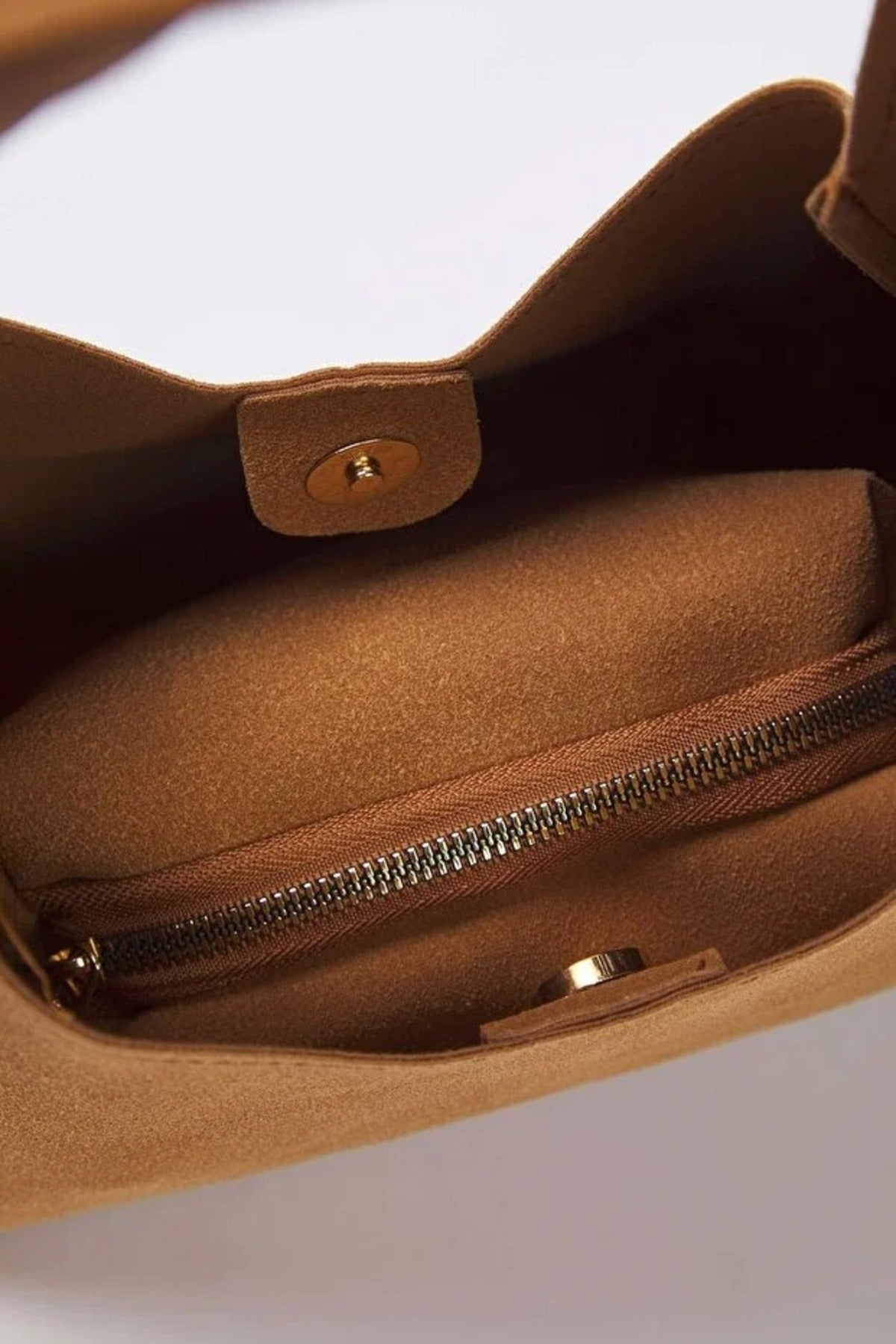 Brown WOVCOR Brown Oval Shoulder Bag With Matching Pouch, Image 2 of 3