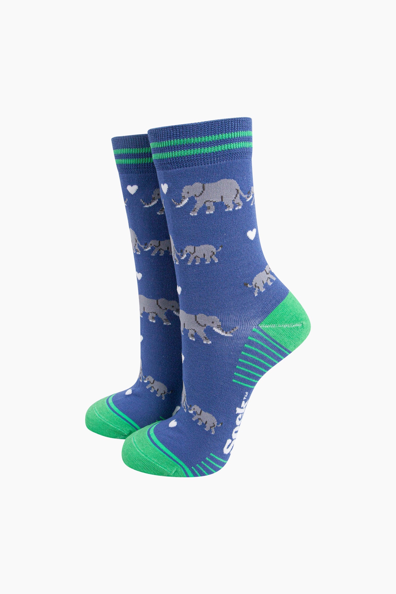 Blue Baby Elephants Bamboo Socks In Blue
