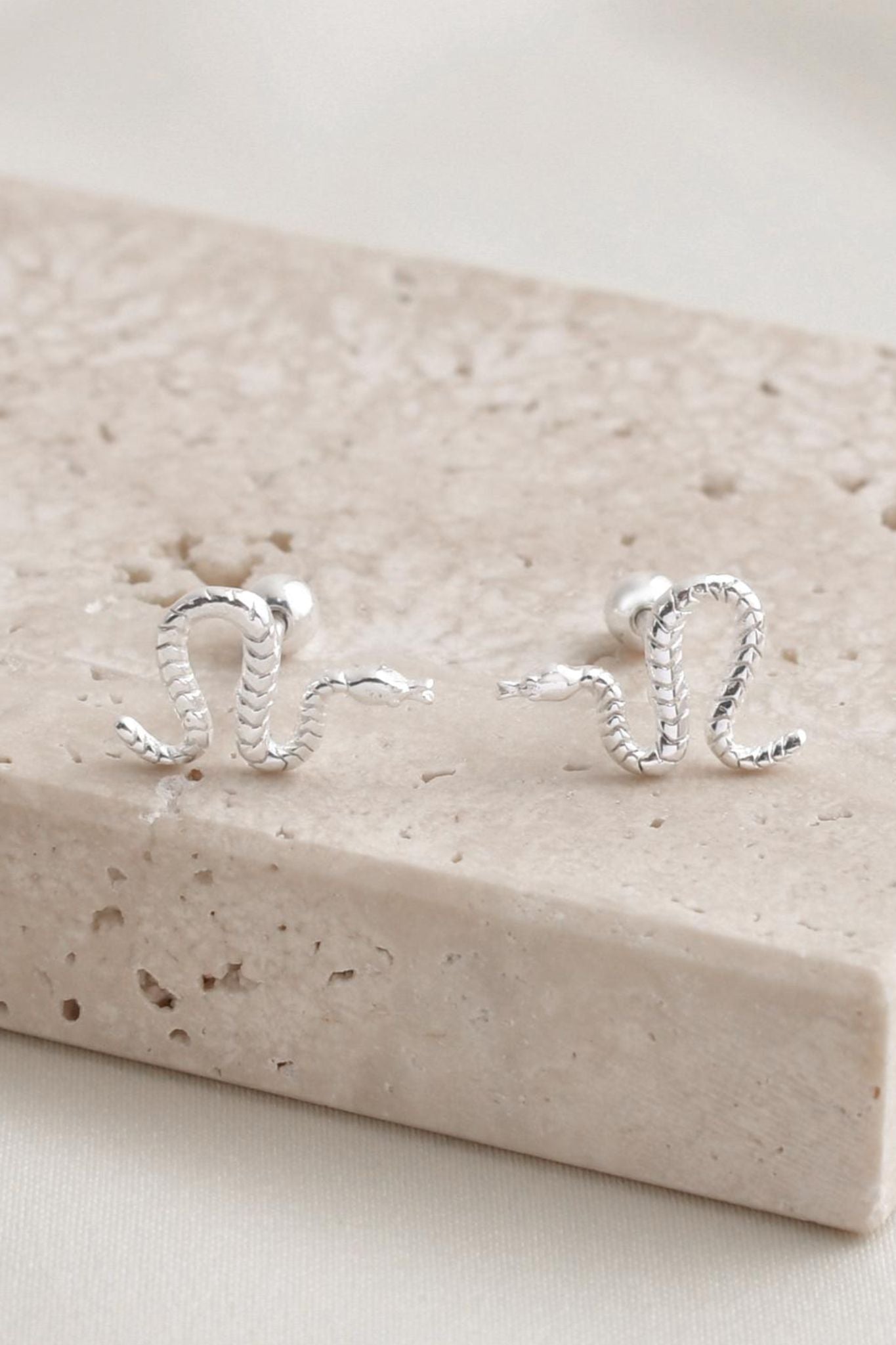Silver Silver Snake Cartilage Studs 20G- Pair, Image 1 of 5