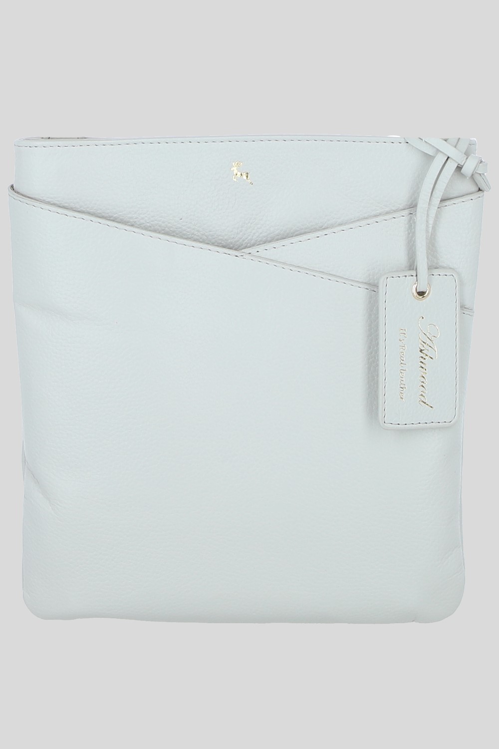 Light Grey 'Curvo' Real Leather Crossbody Bag, Image 1 of 4