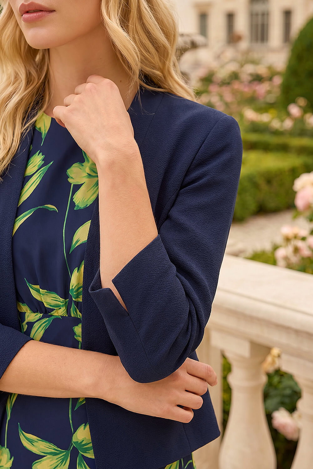 Navy  3/4 Sleeve Rochette Jacket, Image 5 of 4