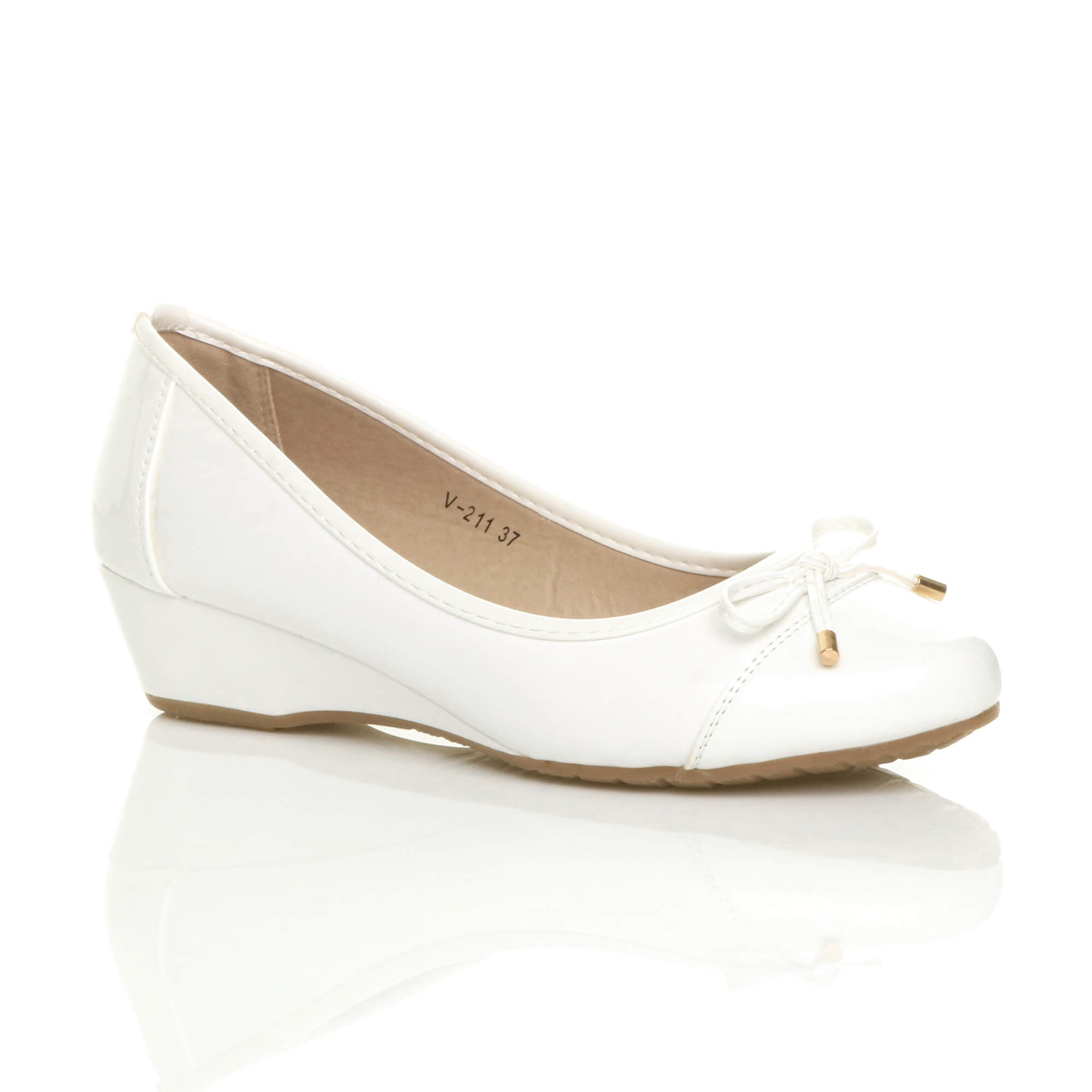 Pink Low Mid Wedge Heel Comfort Court Shoes