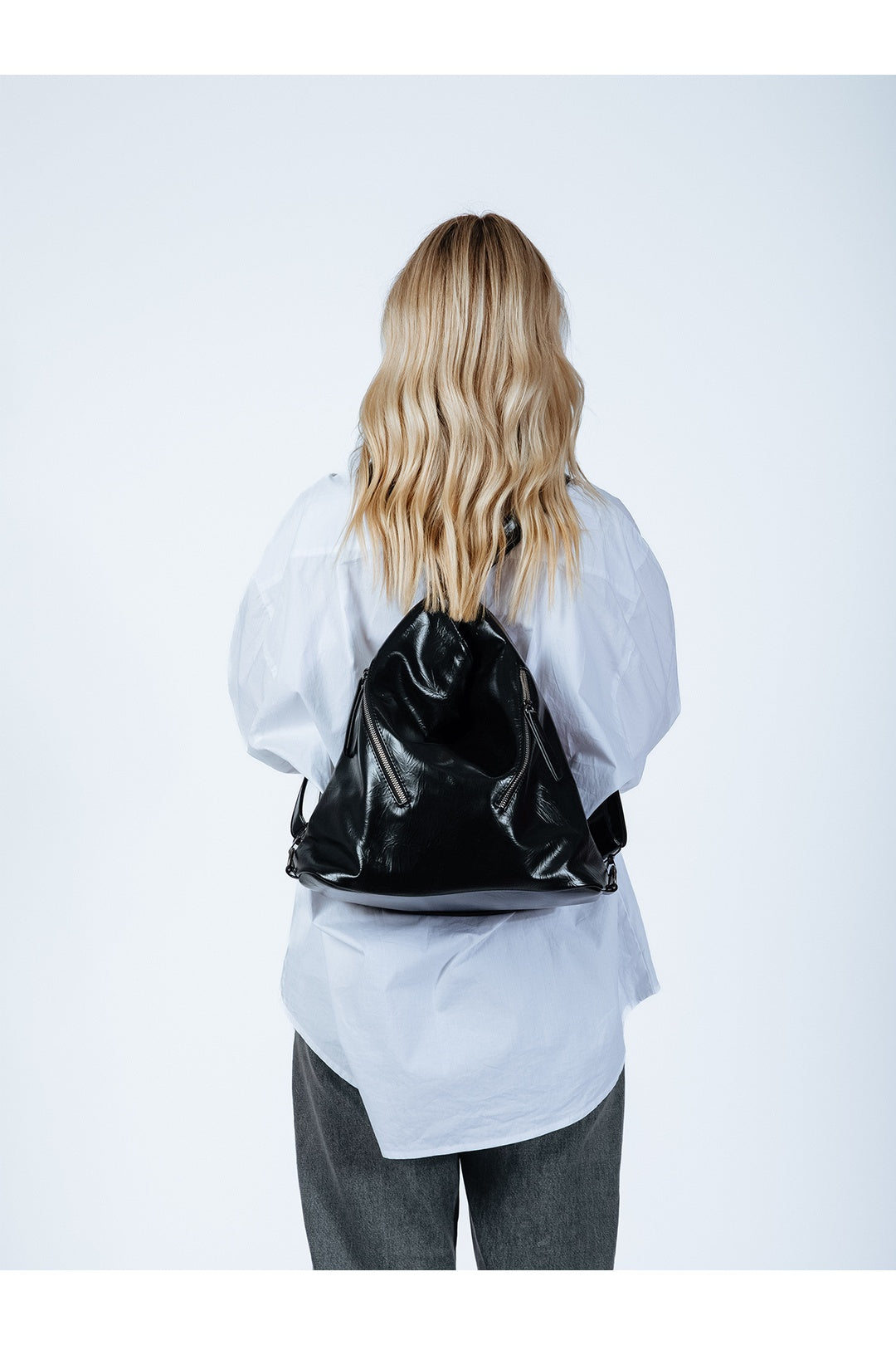 Black Hobo Shoulder Bag & Backpack - 2 in 1, Image 3 of 6
