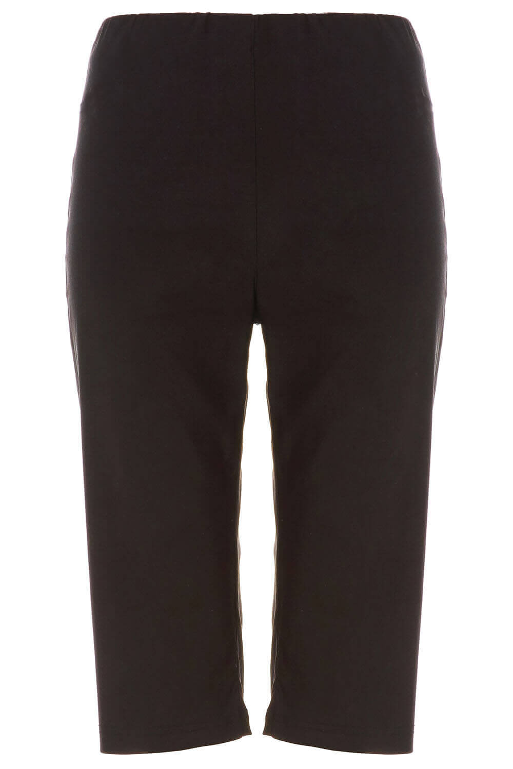 Black Knee Length Stretch Shorts, Image 5 of 4