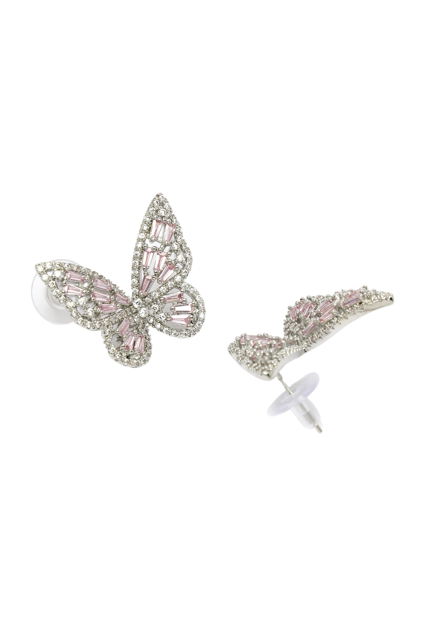Pink Diva Collection Butterfly Stud Earrings, Image 3 of 5