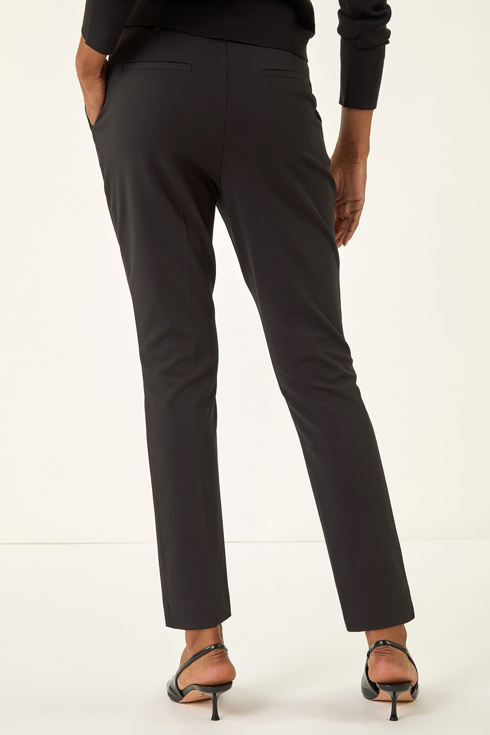 Black Tapered Leg Smart Trouser, Image 4 of 5