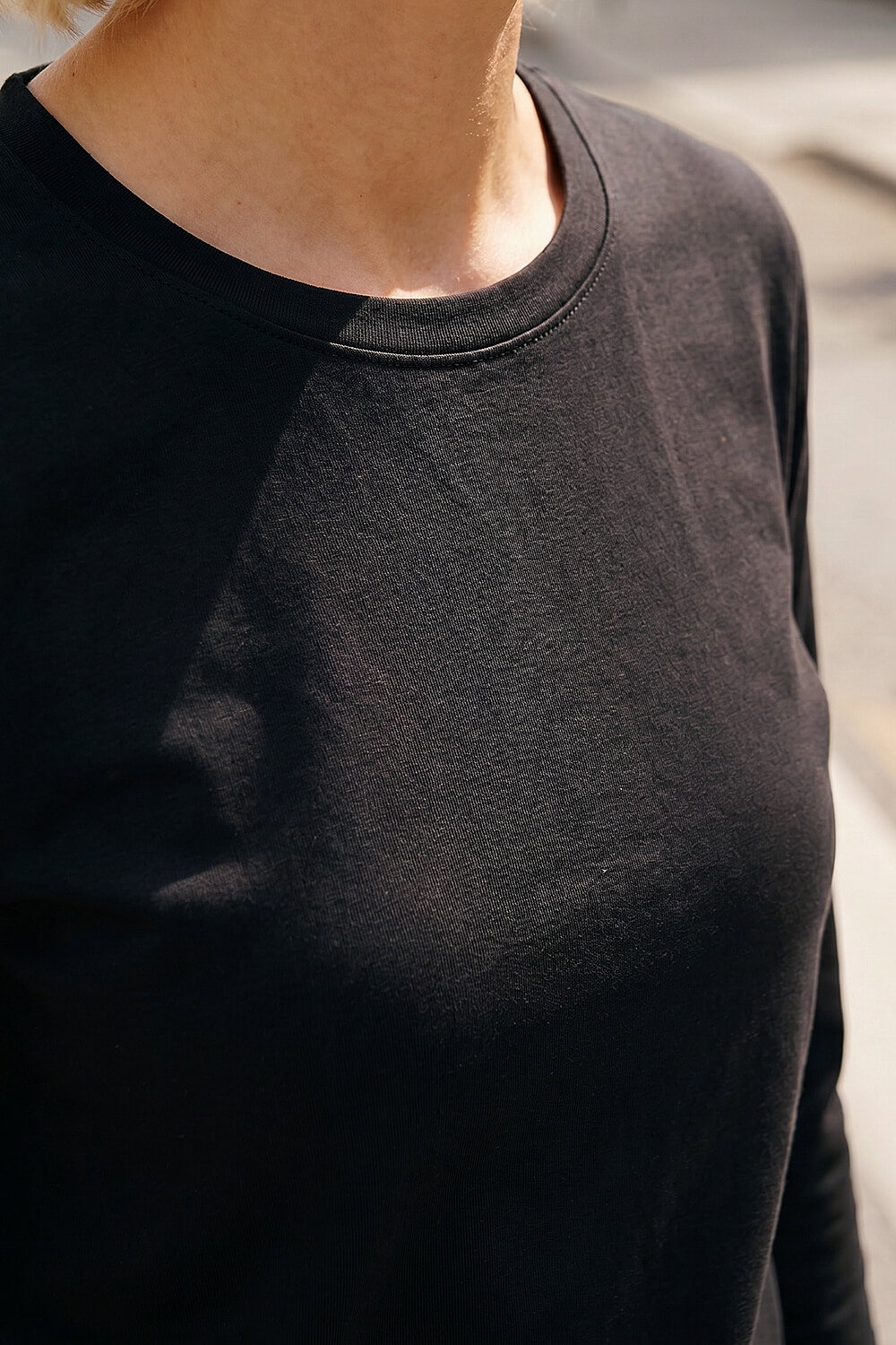 Black Long Sleeve Jersey Top, Image 5 of 4