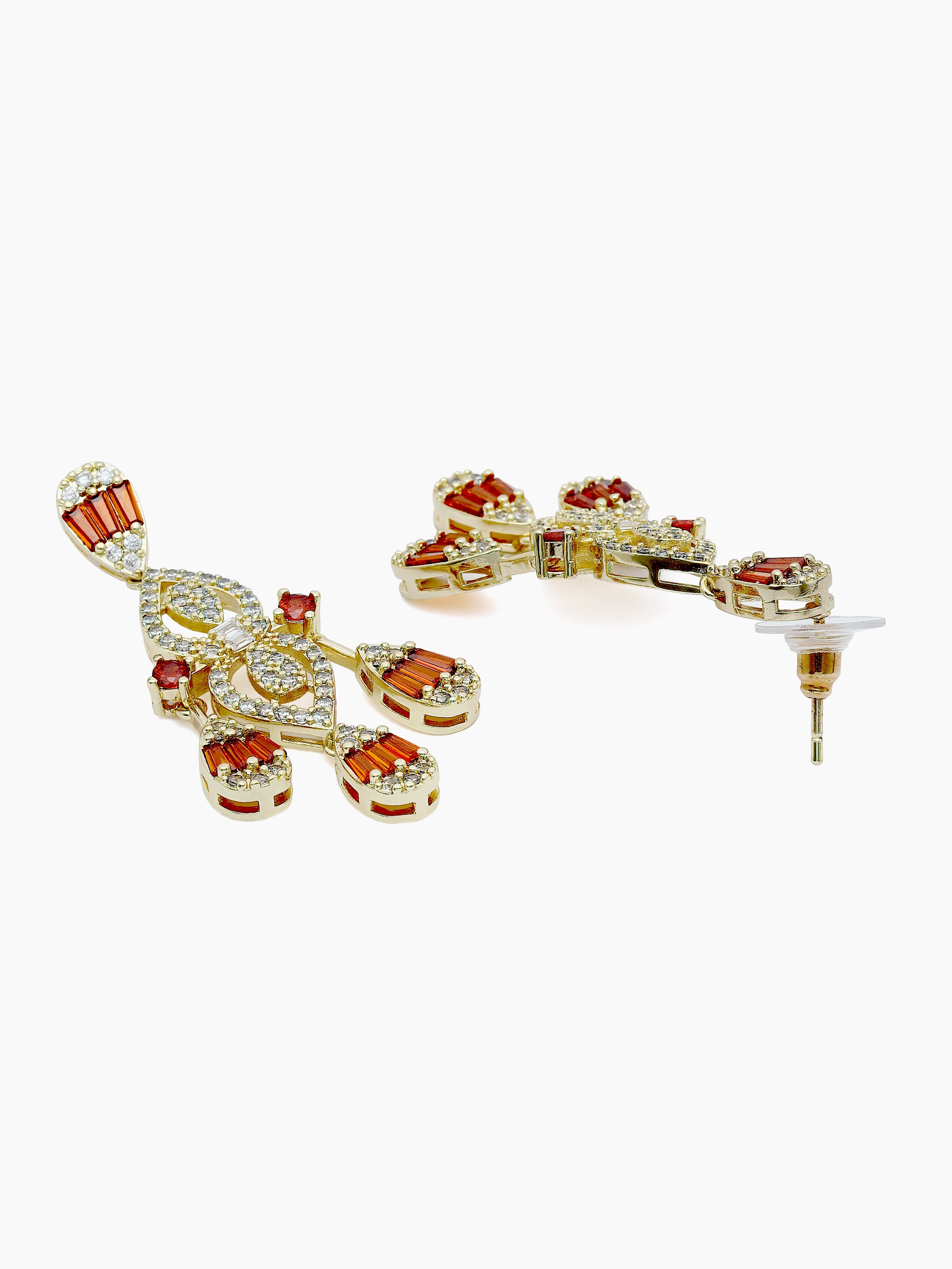 Gold AVANT-GARDE PARIS Gold Geometric Chandelier Statement Earrings, Image 2 of 3