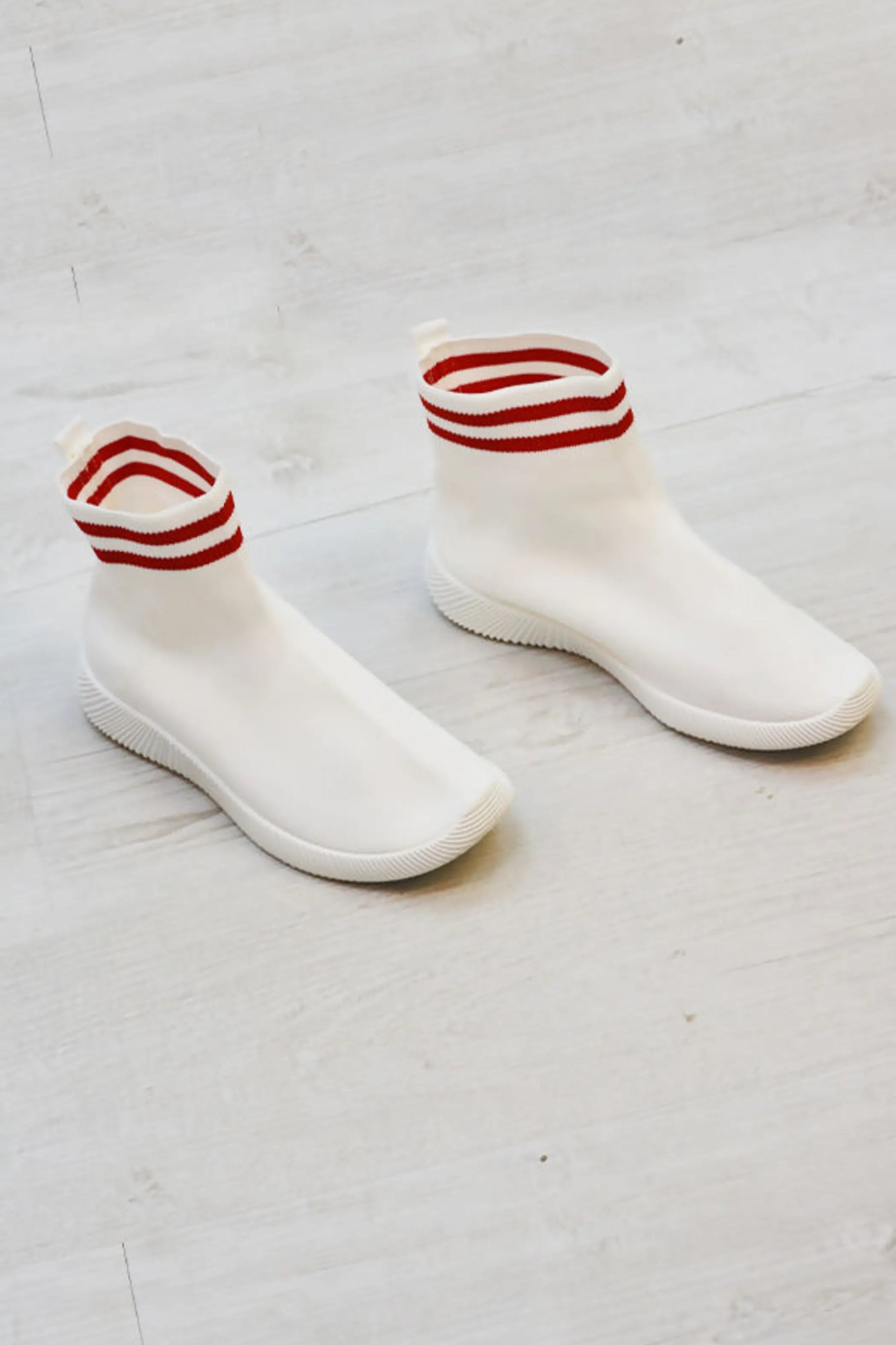 White Chunky Sole High Runner Sock Trainers - Vera, Image 1 of 2
