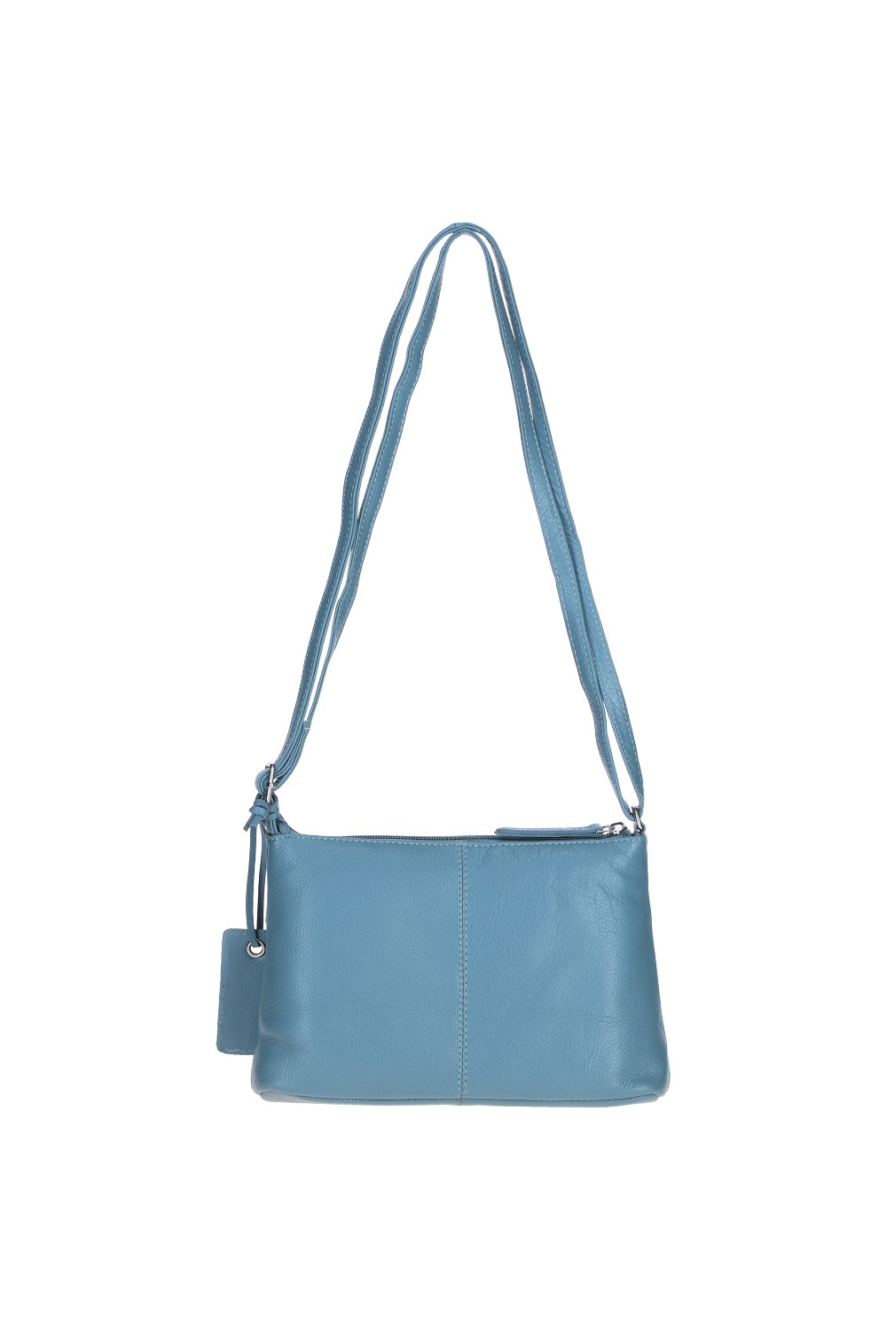 Blue 'Dublin' Elegant Real Leather Crossbody Bag, Image 5 of 5