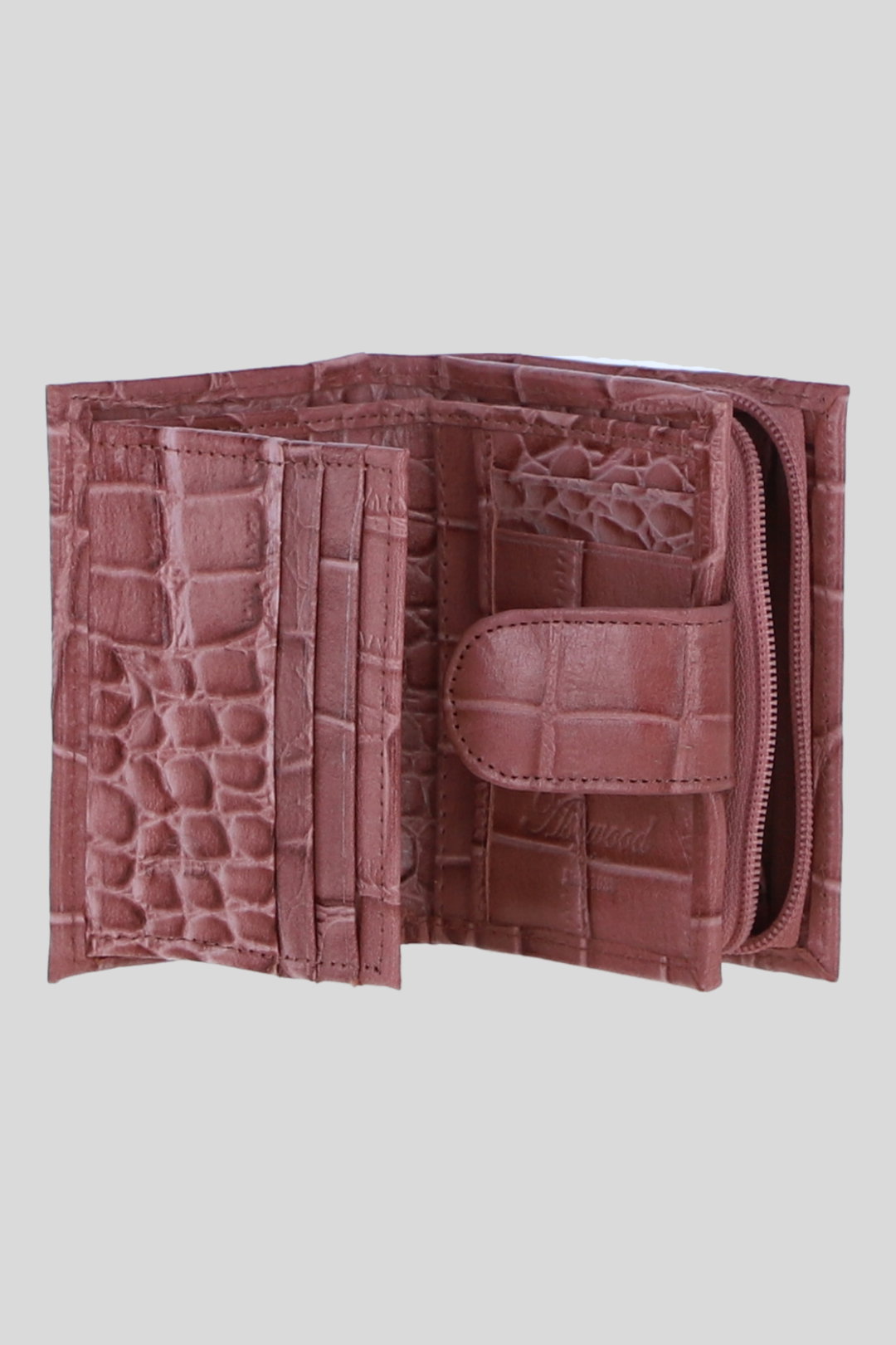 Rose Real Leather RFID Protected Trifold Purse, Image 3 of 4