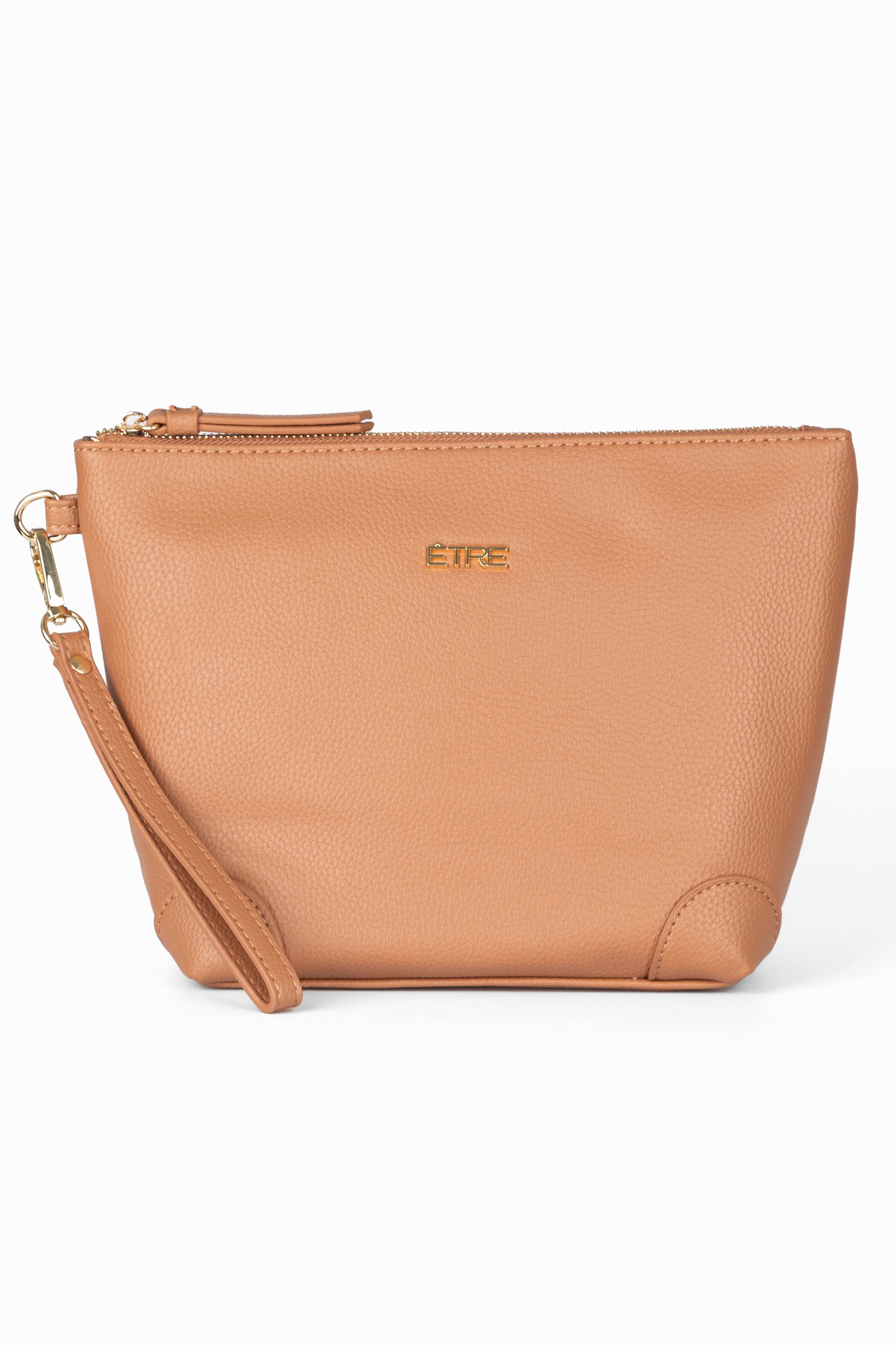 Pink Faux Leather Medium Wash Bag