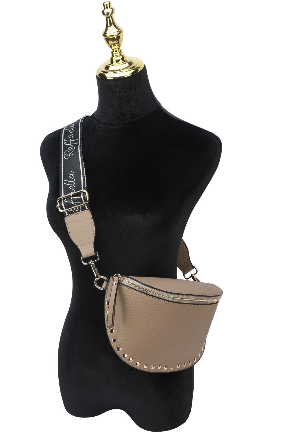 Taupe Sling Style Cross Body Bag, Image 2 of 2