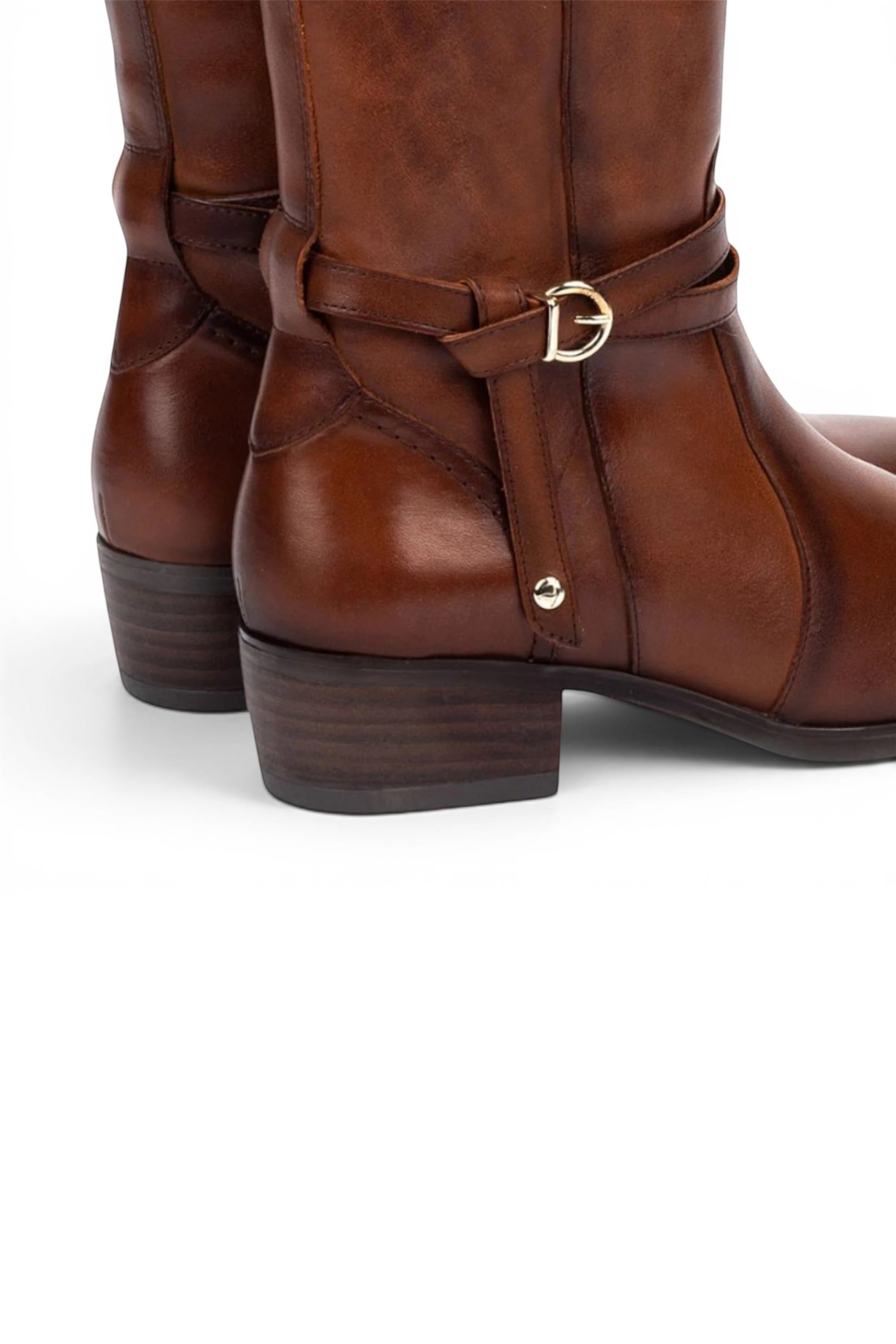 Brown Womens Leather Knee High Boots -W1U-9764, Image 6 of 6