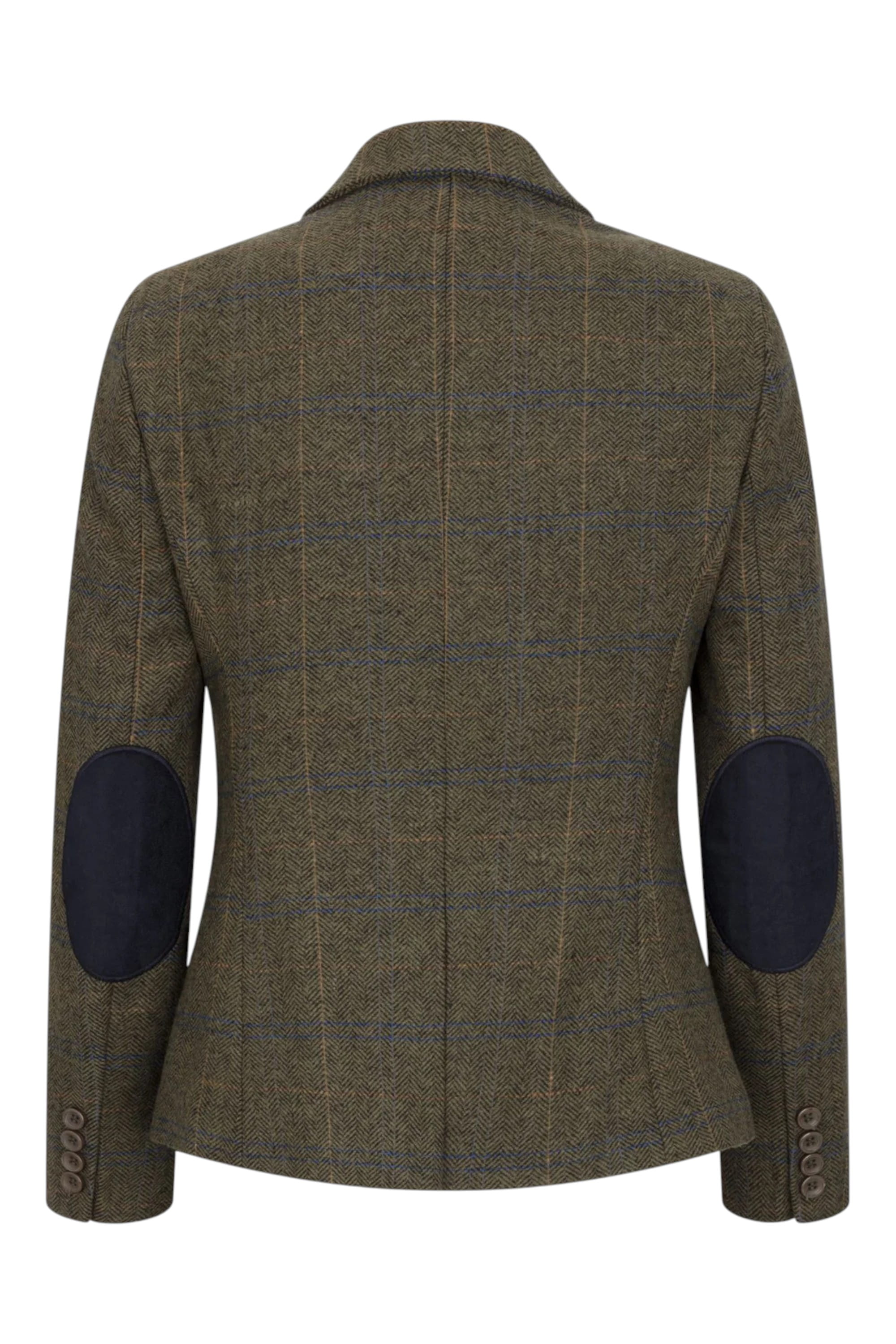 Olive Infinity Leather Olive Women's Olive Tweed Herringbone Check Blazer, Image 6 of 7